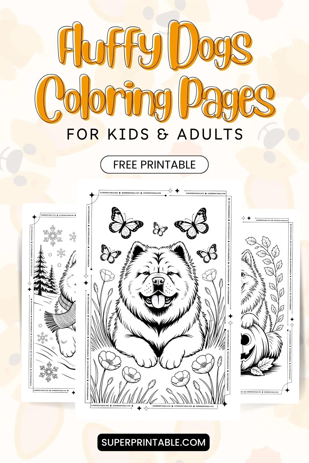 10+ Fluffy Dogs Coloring Pages Pinterest Image