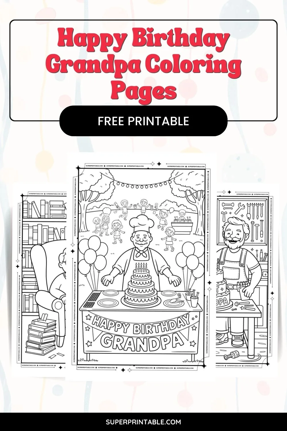 10+ Happy Birthday Grandpa Coloring Pages Pinterest Image