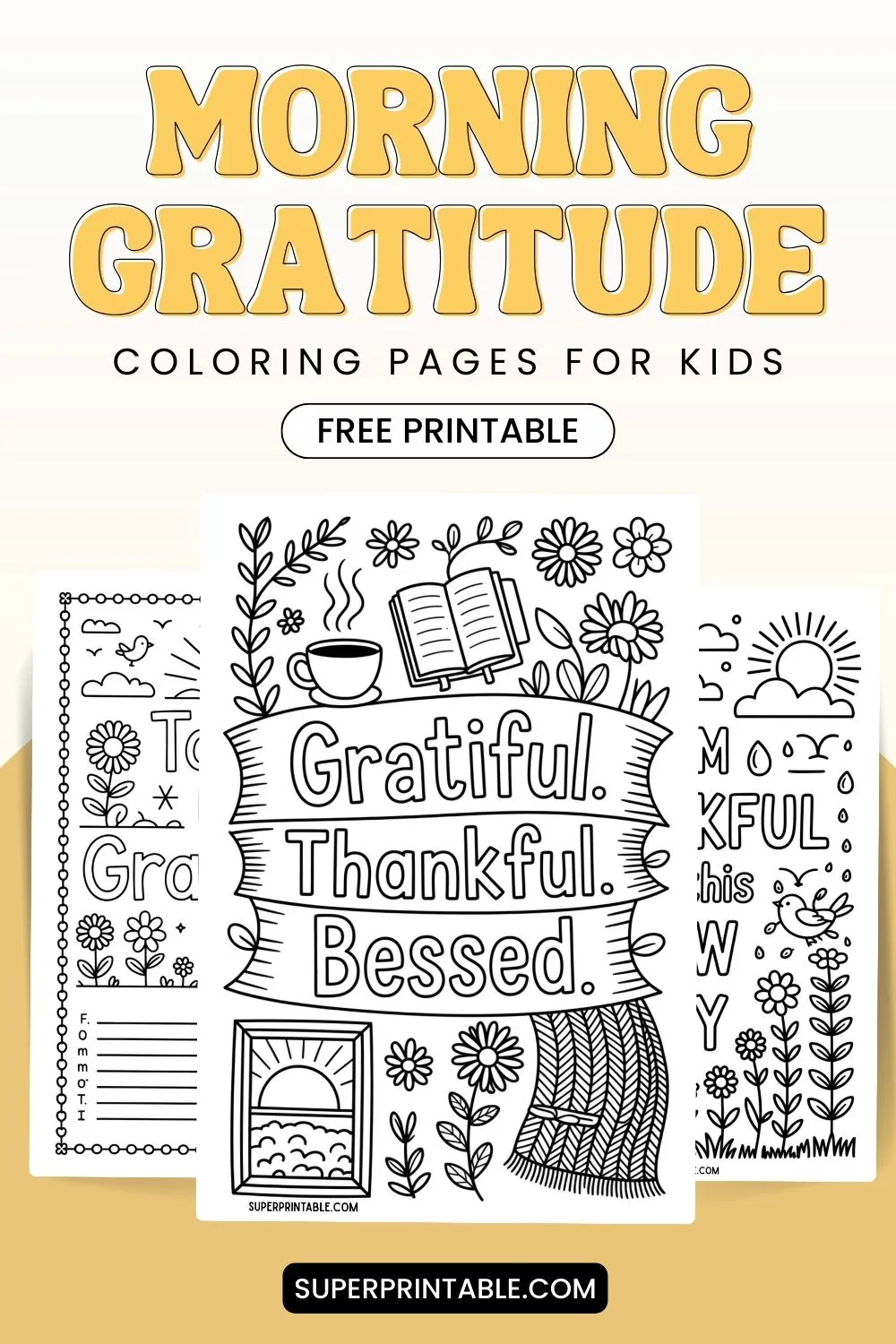 10+ Morning Gratitude Coloring Pages For Kids Pinterest Image