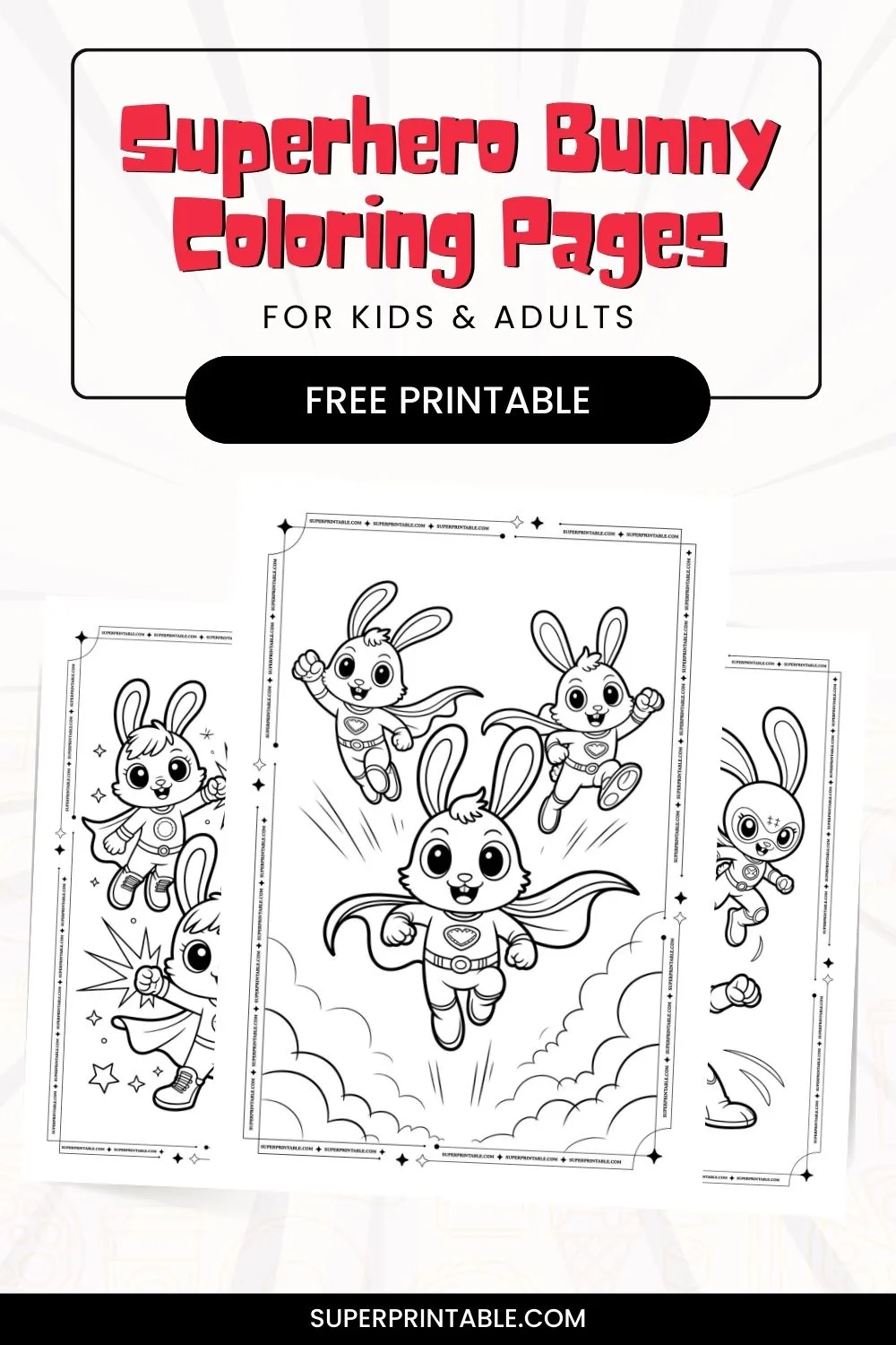 10+ Superhero Bunny Coloring Pages Pinterest Image
