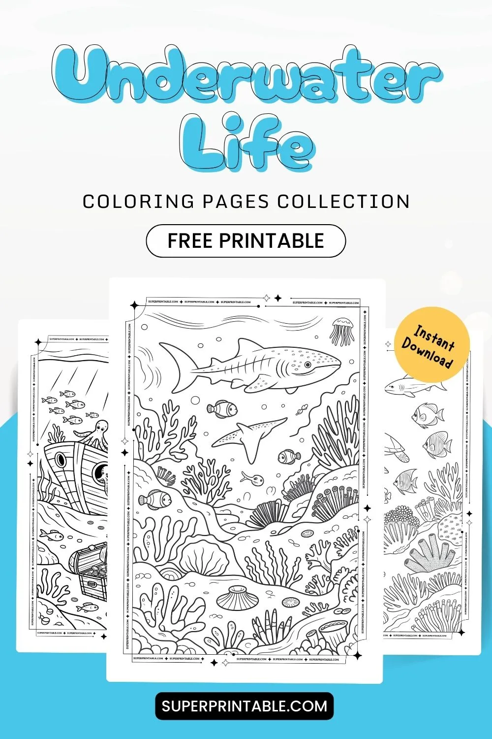 10+ Underwater Life Coloring Pages Pinterest Image