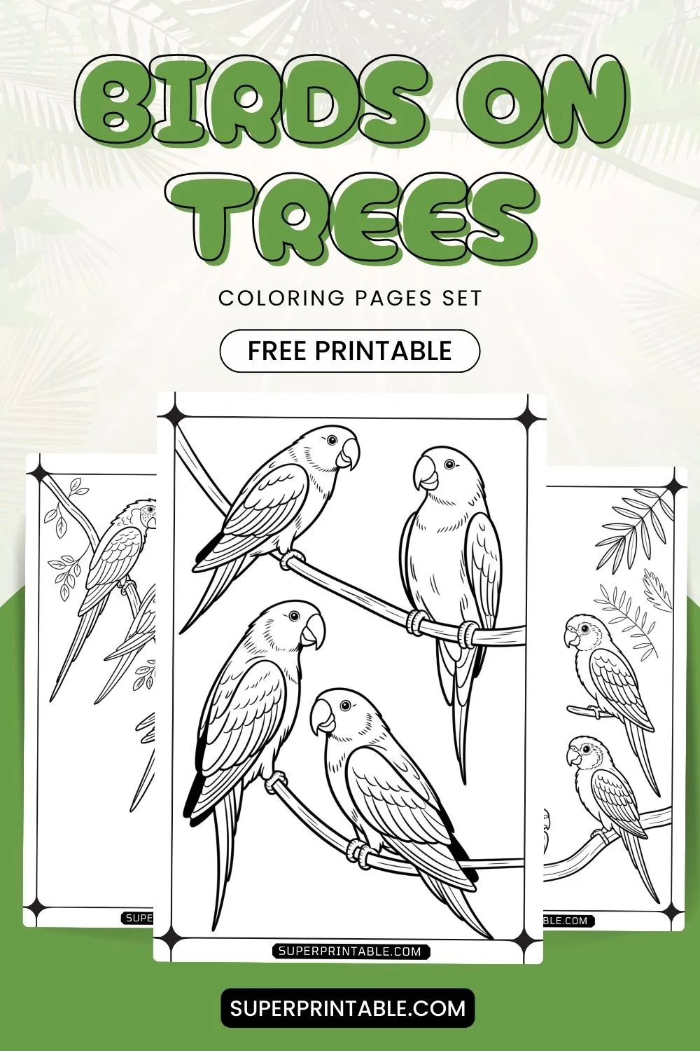 12+ Birds On Trees Coloring Pages Pinterest Image