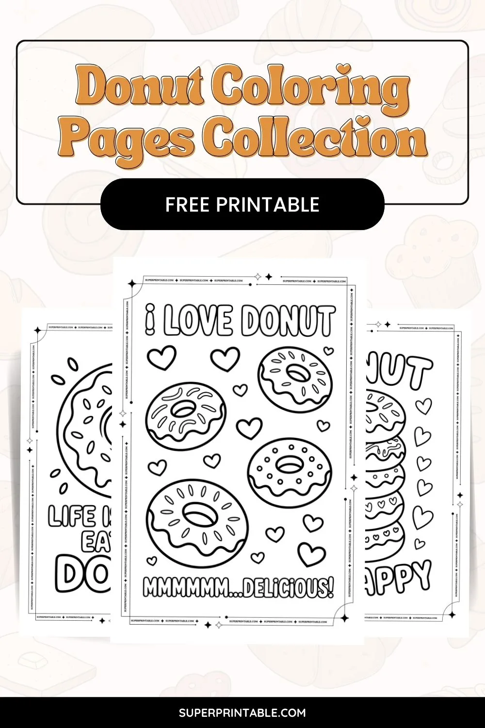 15 Donut Coloring Pages Pinterest Image