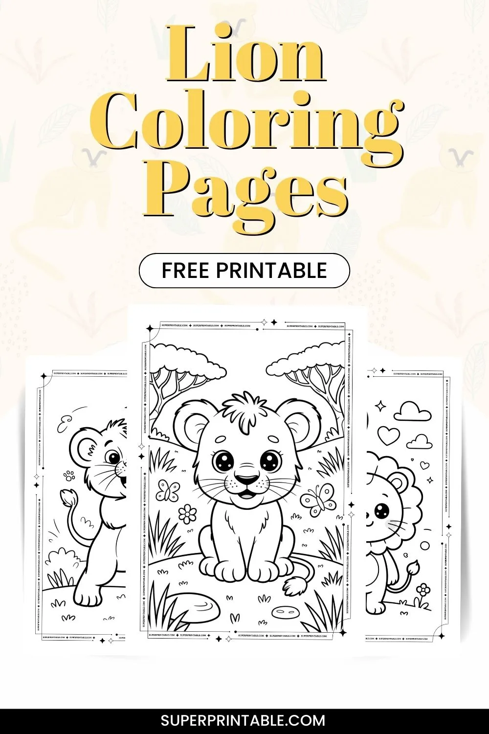 15+ Lion Coloring Pages Pinterest Image