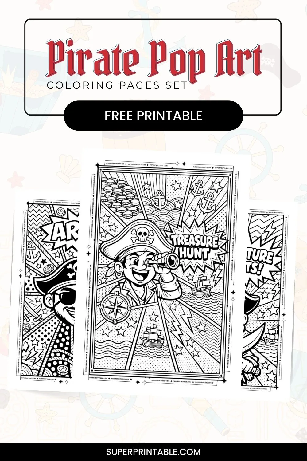 15+ Pirate Pop Art Coloring Pages Pinterest Image