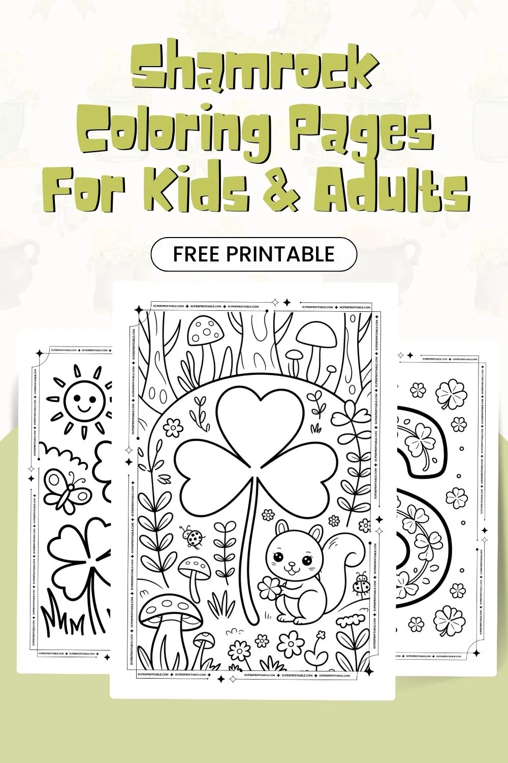 15+ Shamrock Coloring Pages Pinterest Image