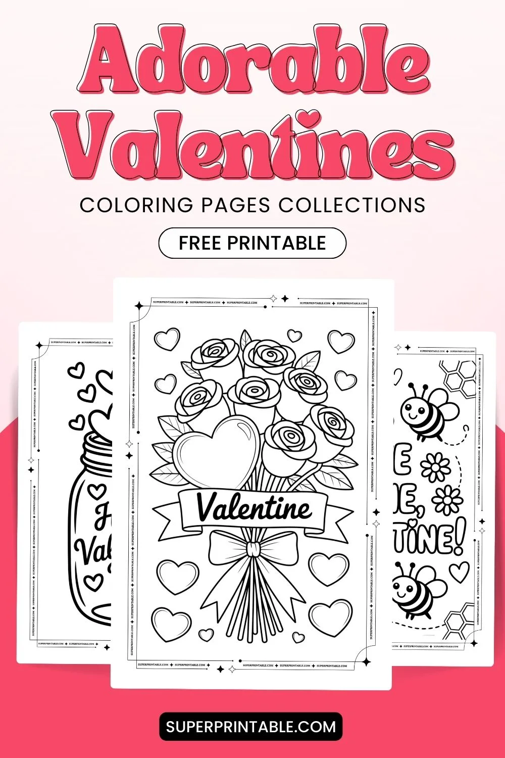 20 Adorable Valentines Coloring Pages Pinterest Image