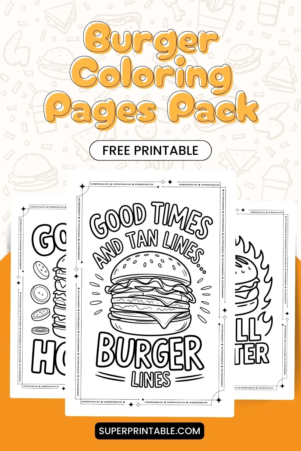 20 Burger Coloring Pages Pinterest Image