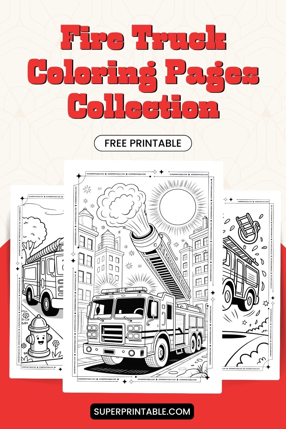 20 Fire Truck Coloring Pages Pinterest Image