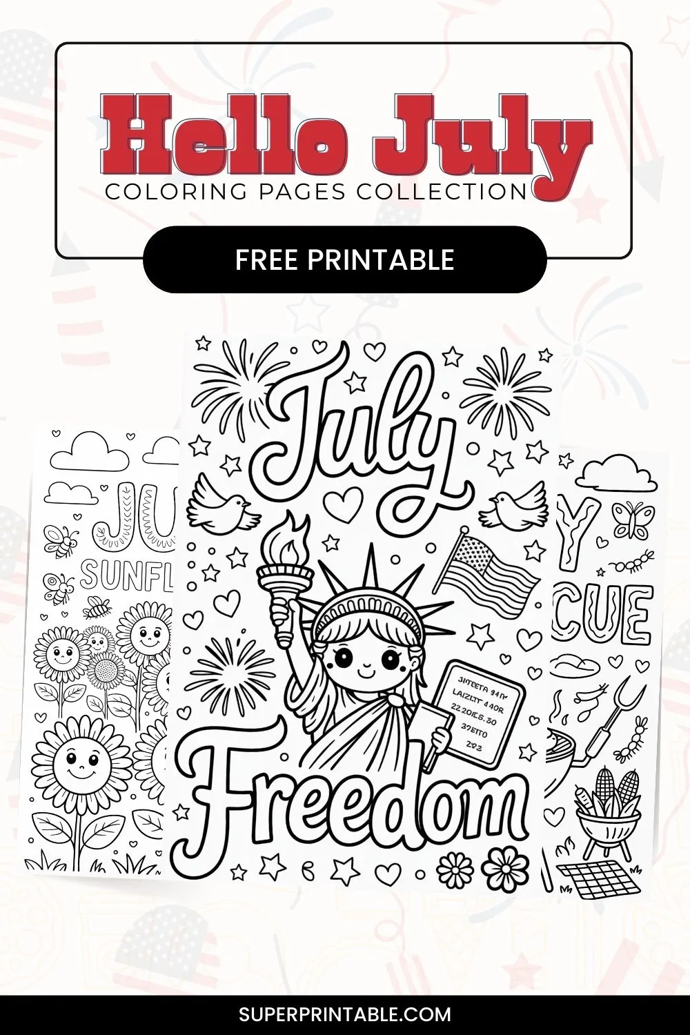 20 Hello July Coloring Pages Pinterest Image