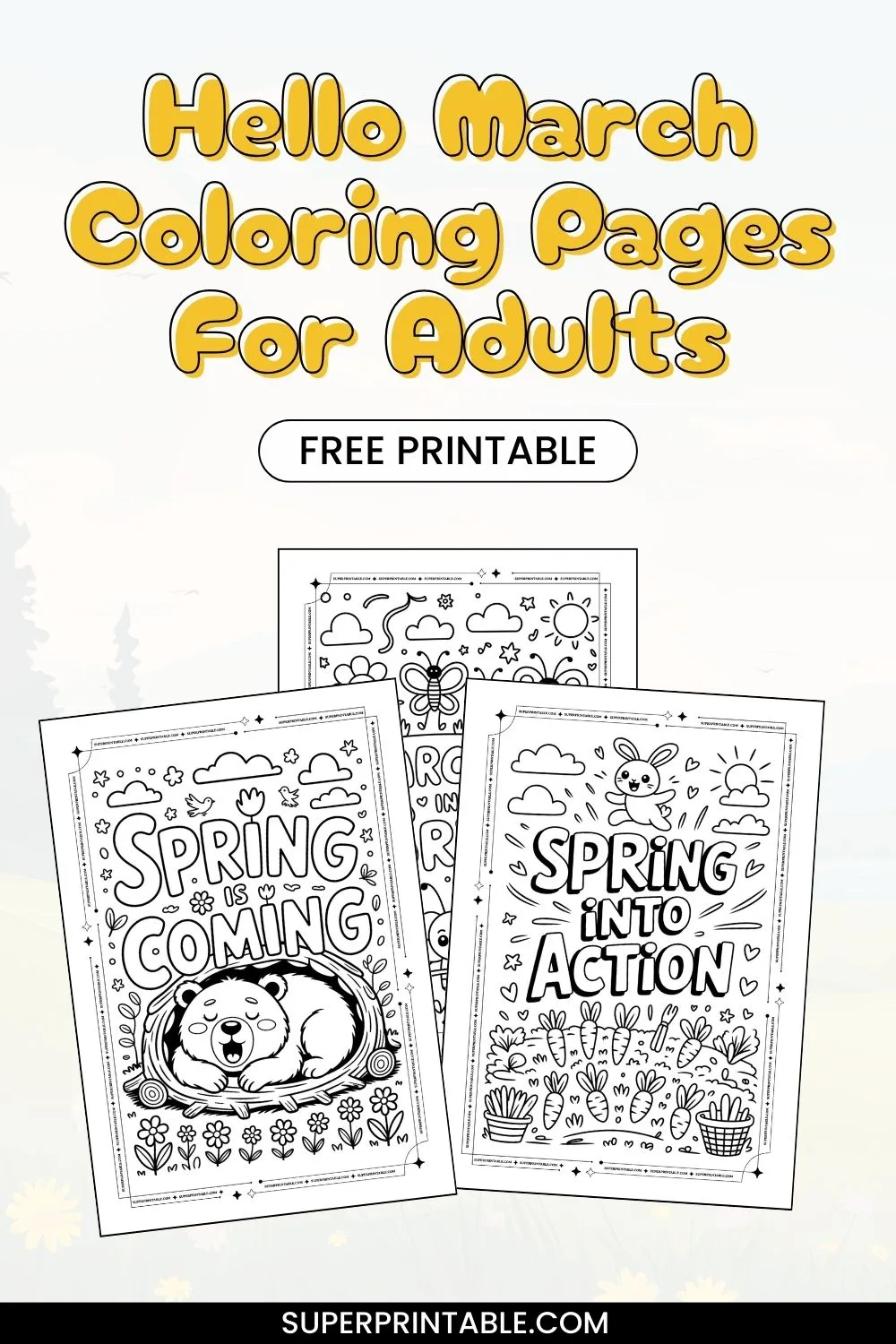 20+ Hello March Coloring Pages For Adults Pinterest Image