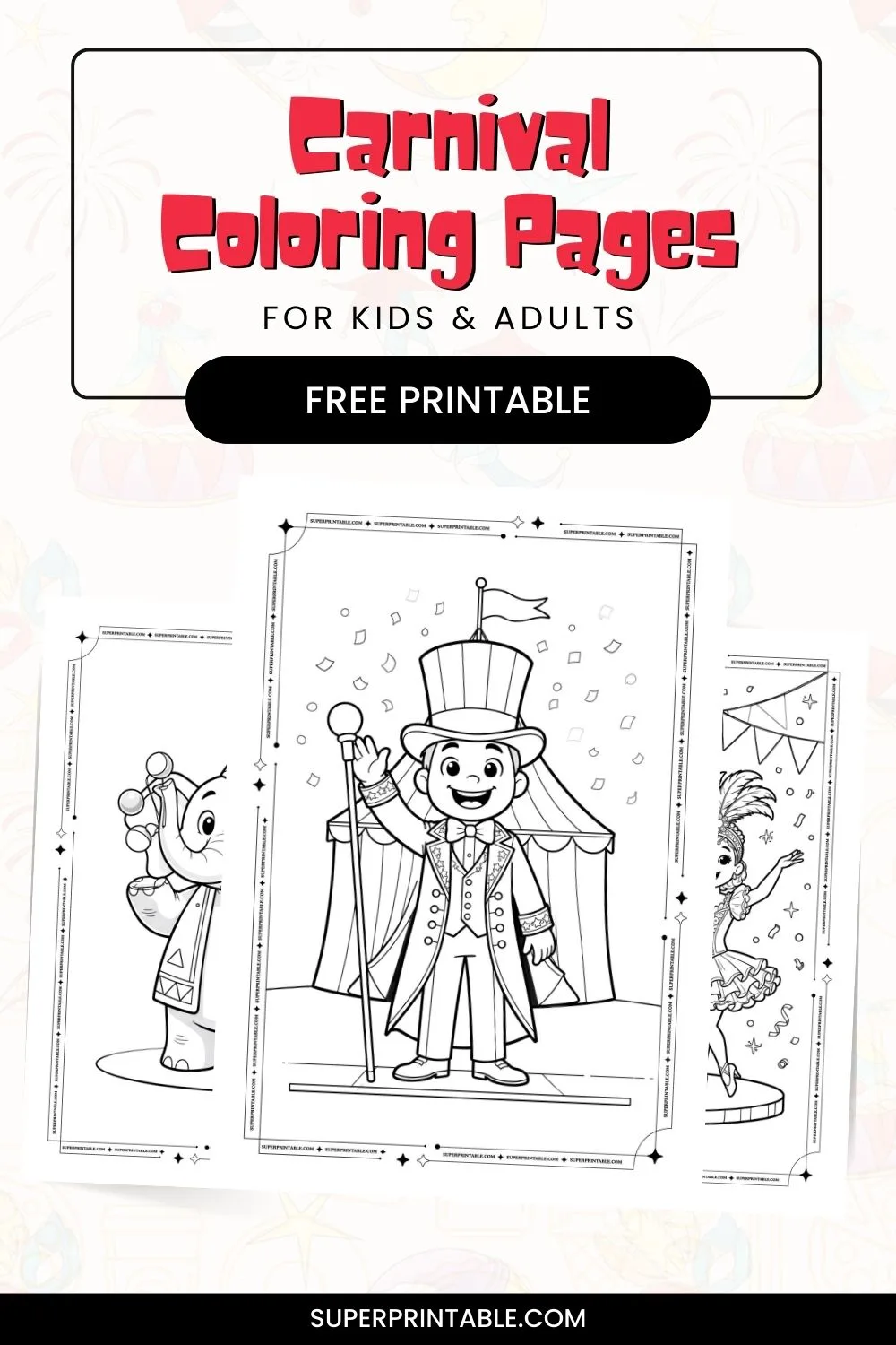 25+ Carnival Coloring Pages Pinterest Image