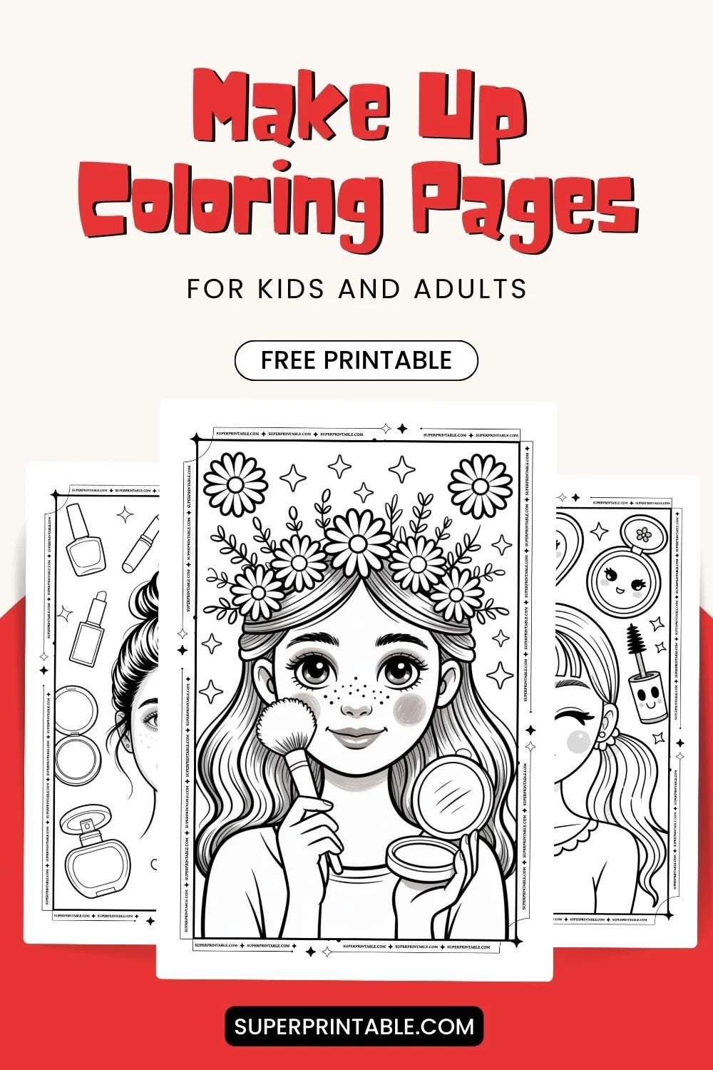 25+ Make Up Coloring Pages Pinterest Image