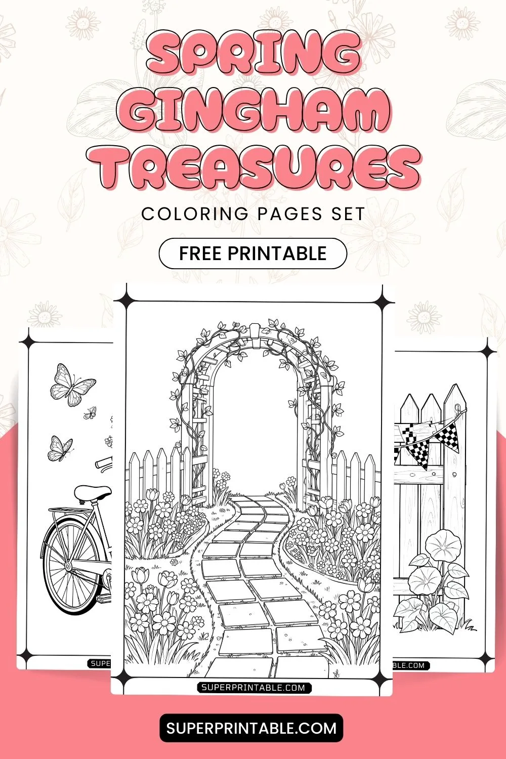 30 Spring Gingham Treasures Coloring Pages Pinterest Image