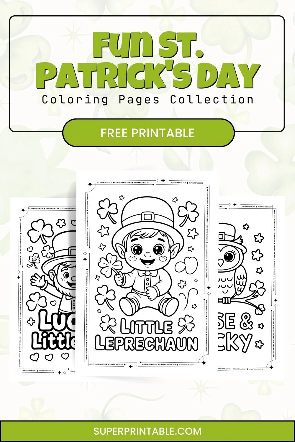 35+ Fun St. Patrick's Day Coloring Pages Pinterest Image