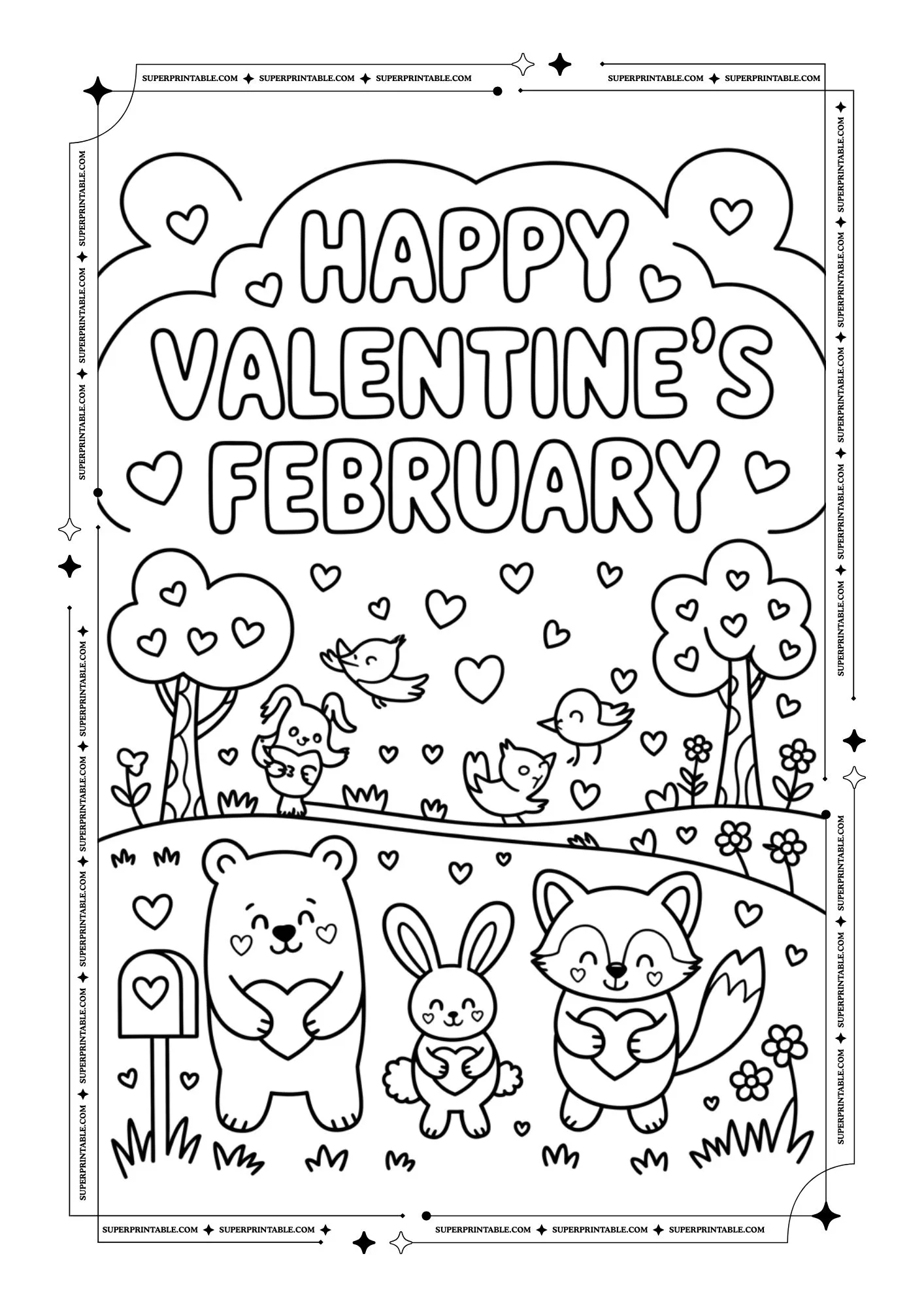 Adorable Valentines Coloring Pages 7