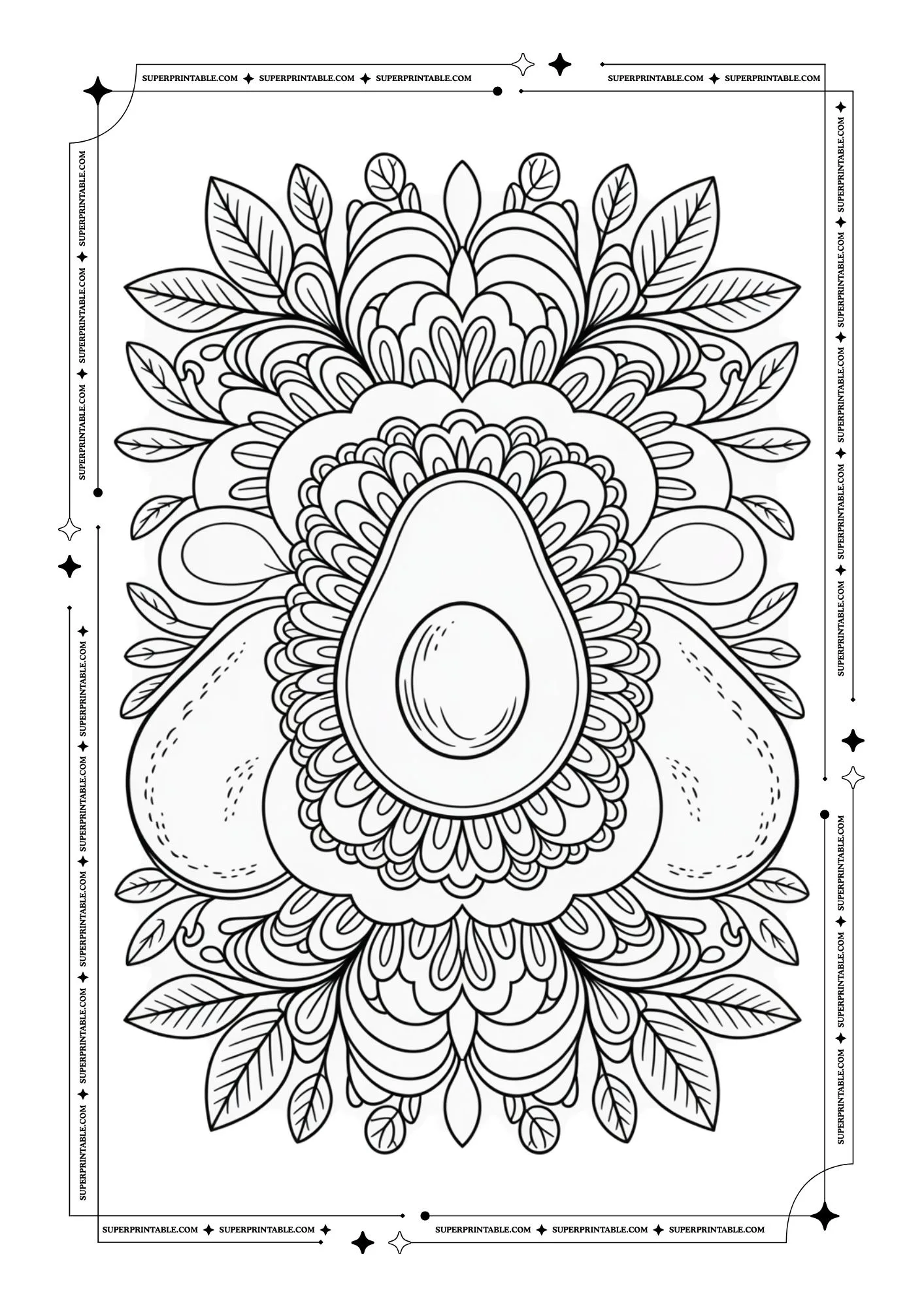 Avocado Garden Dreams Coloring Pages 2