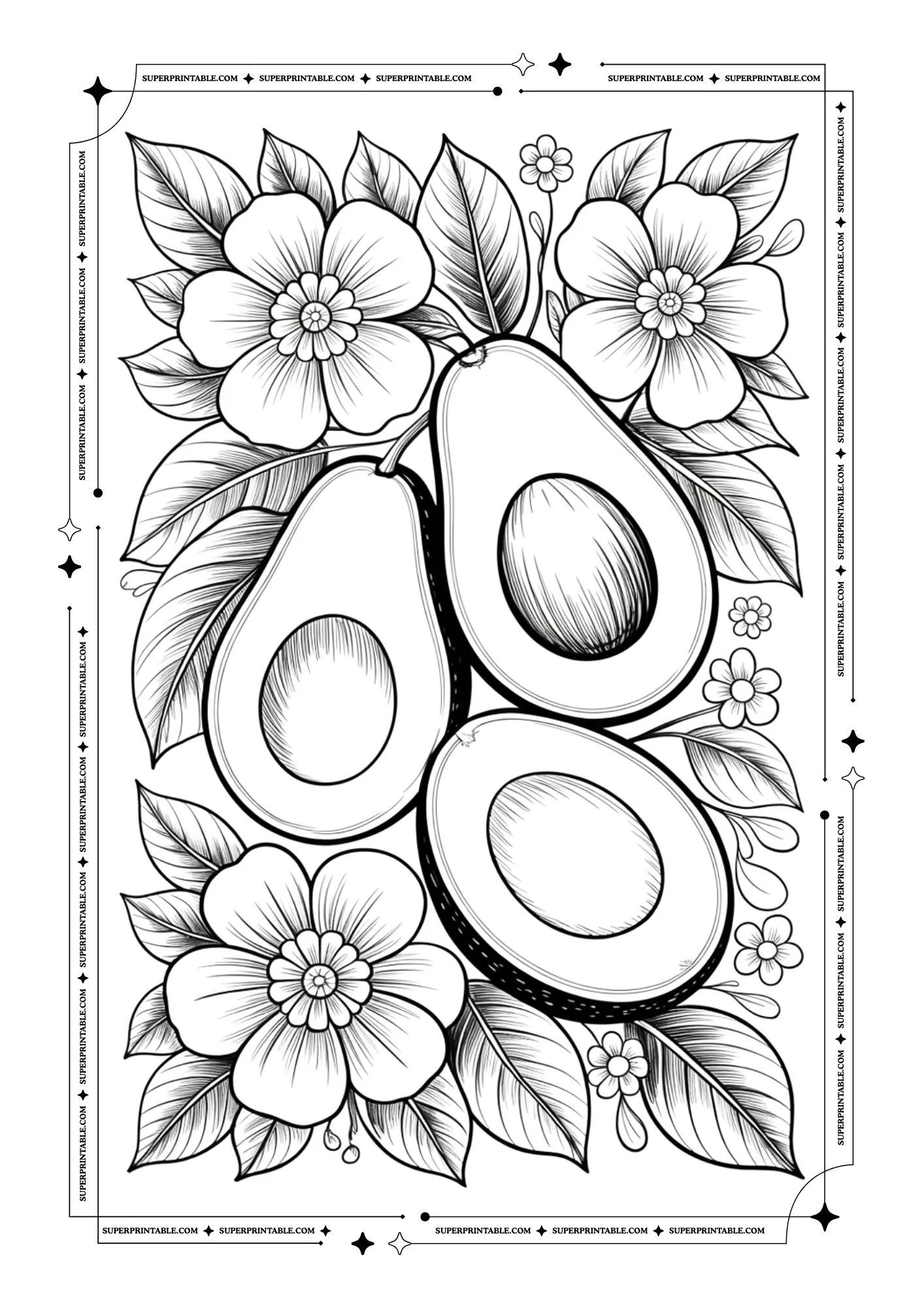 Avocado Garden Dreams Coloring Pages 3