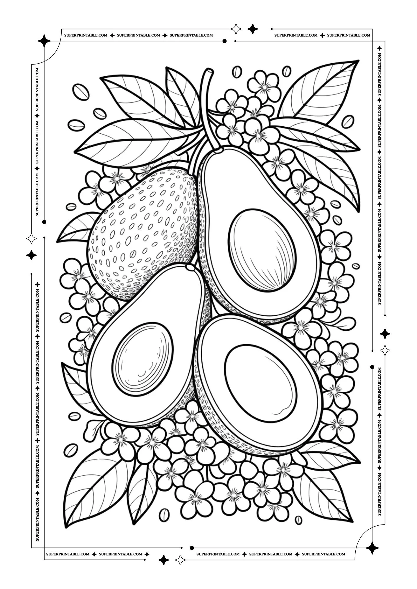Avocado Garden Dreams Coloring Pages 4