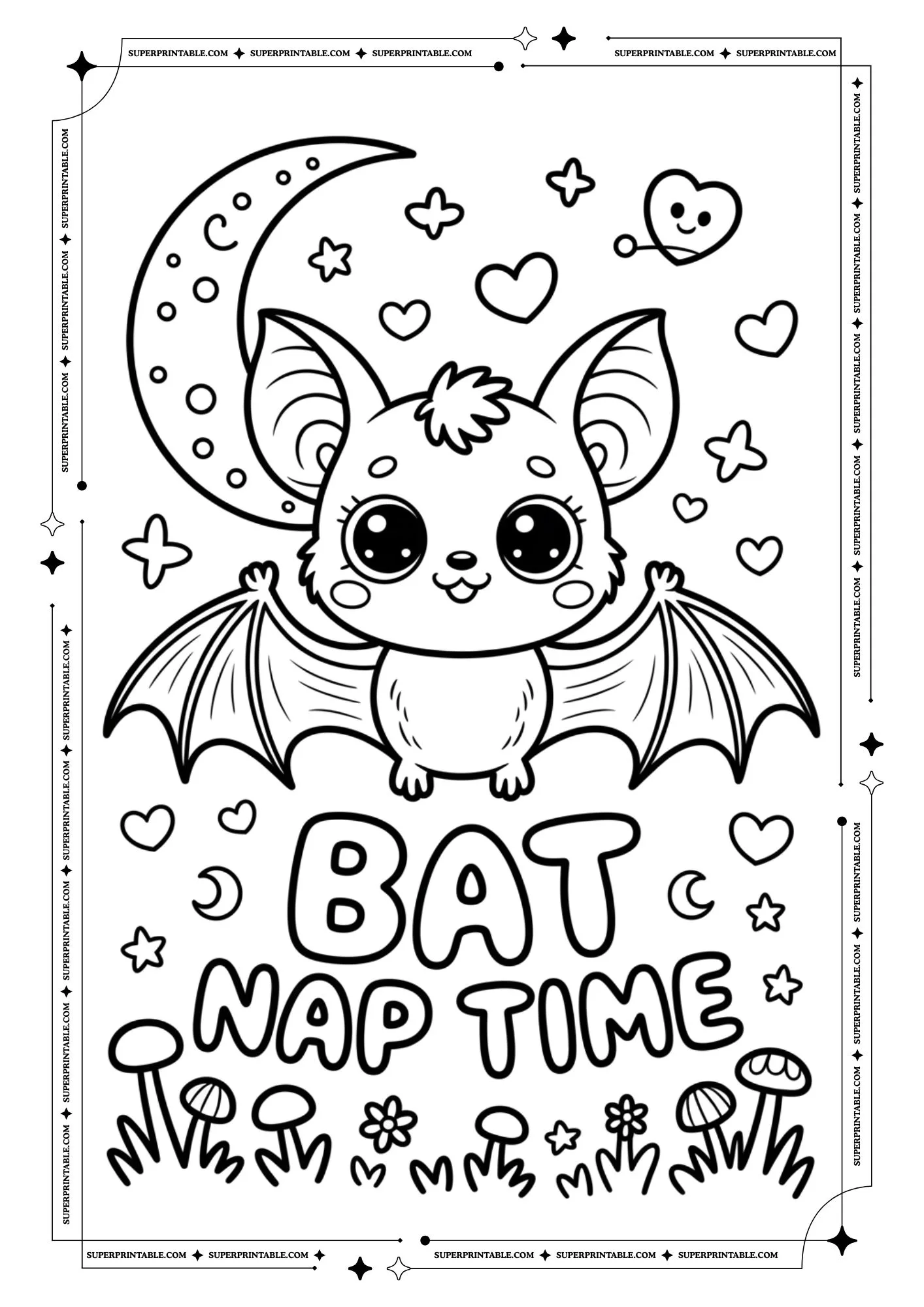 Bat Coloring Pages For Kids & Adults 6