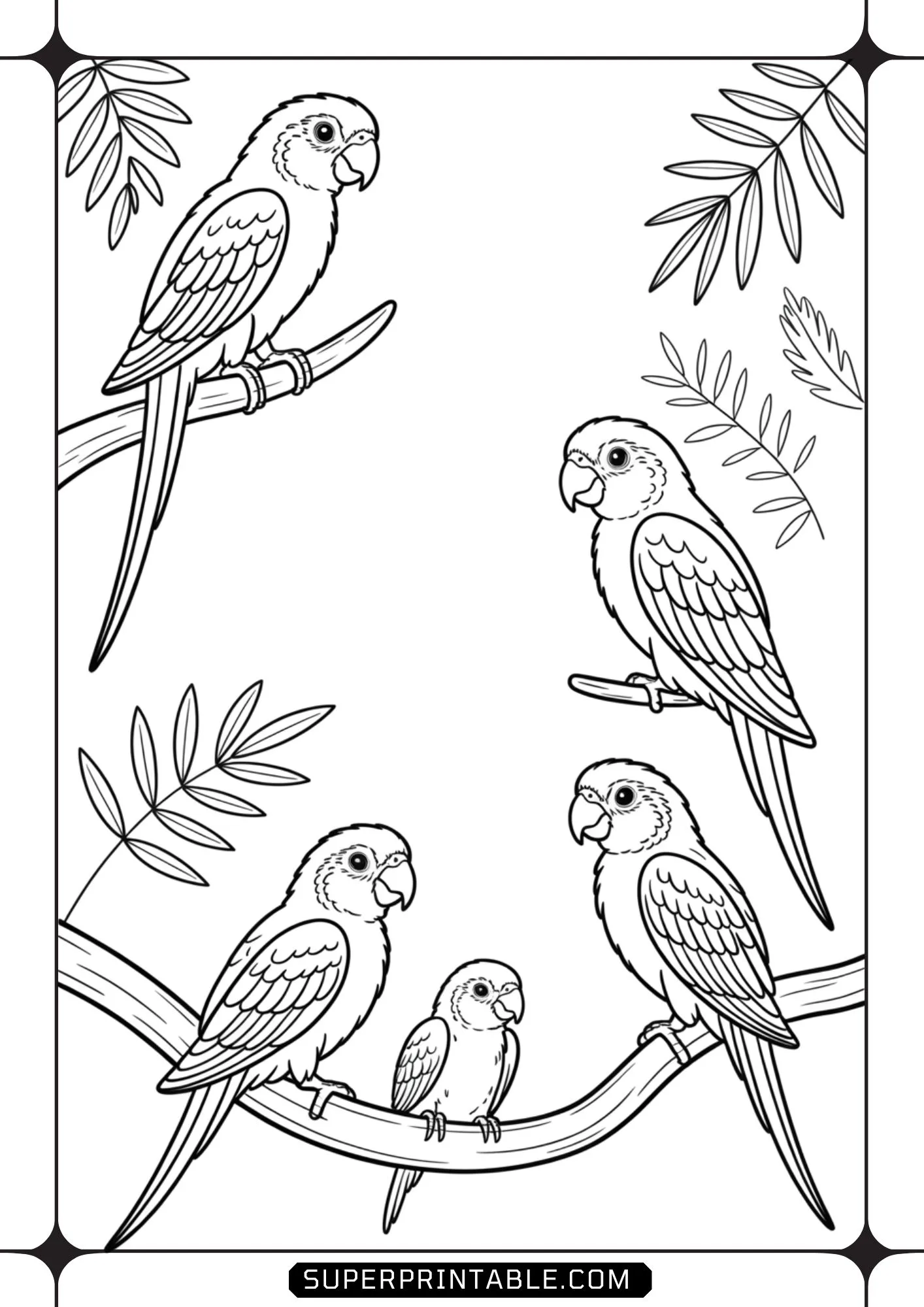 Birds On Trees Coloring Pages 7