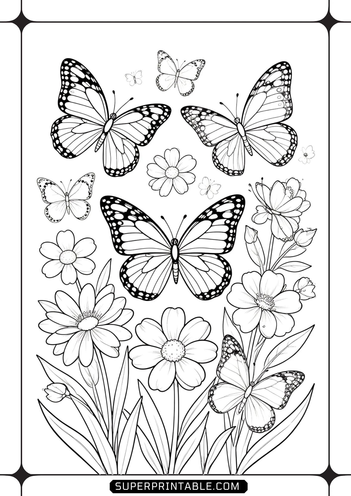 Bunny & Blossoms Coloring Pages 01