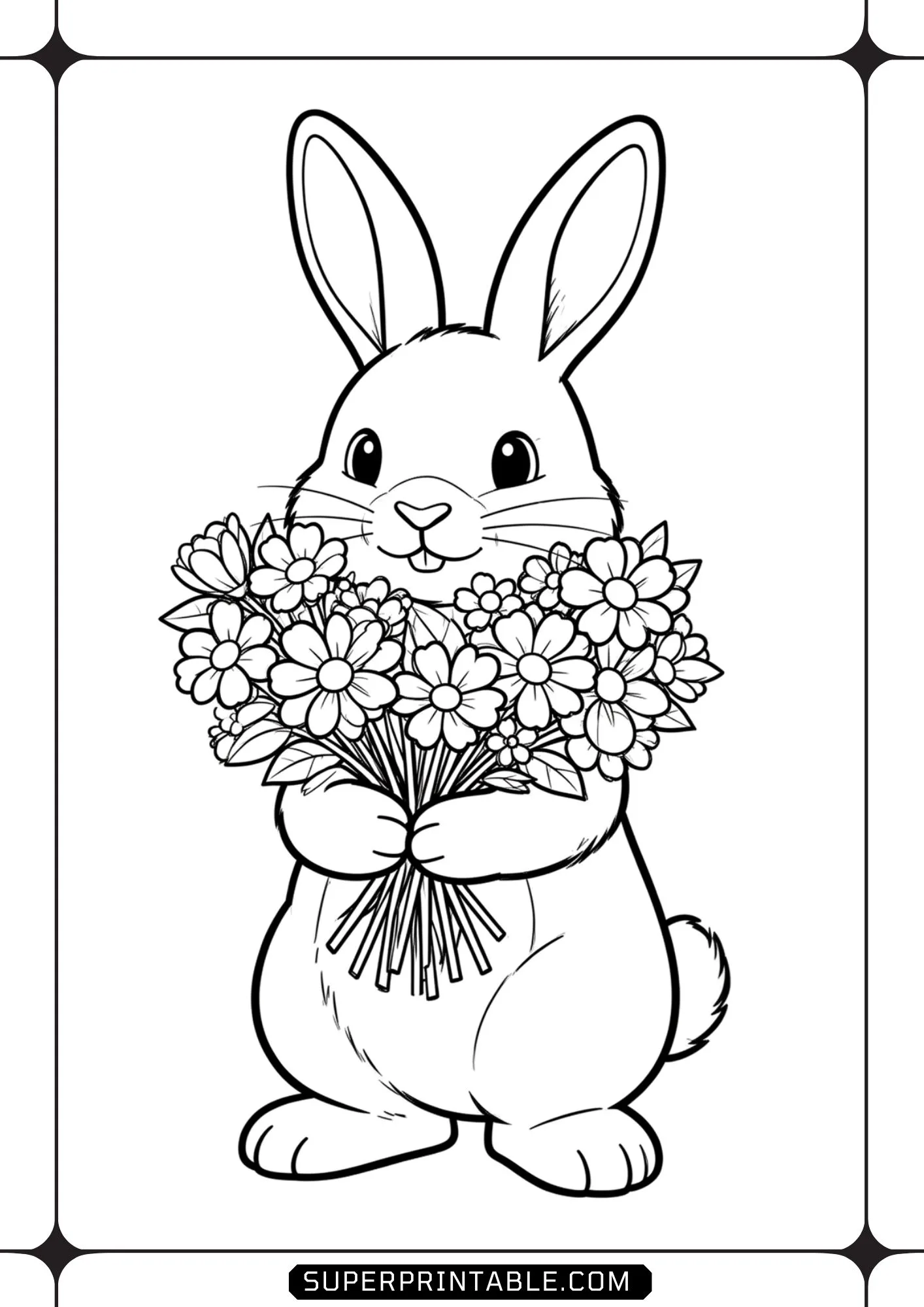 Bunny & Blossoms Coloring Pages 05