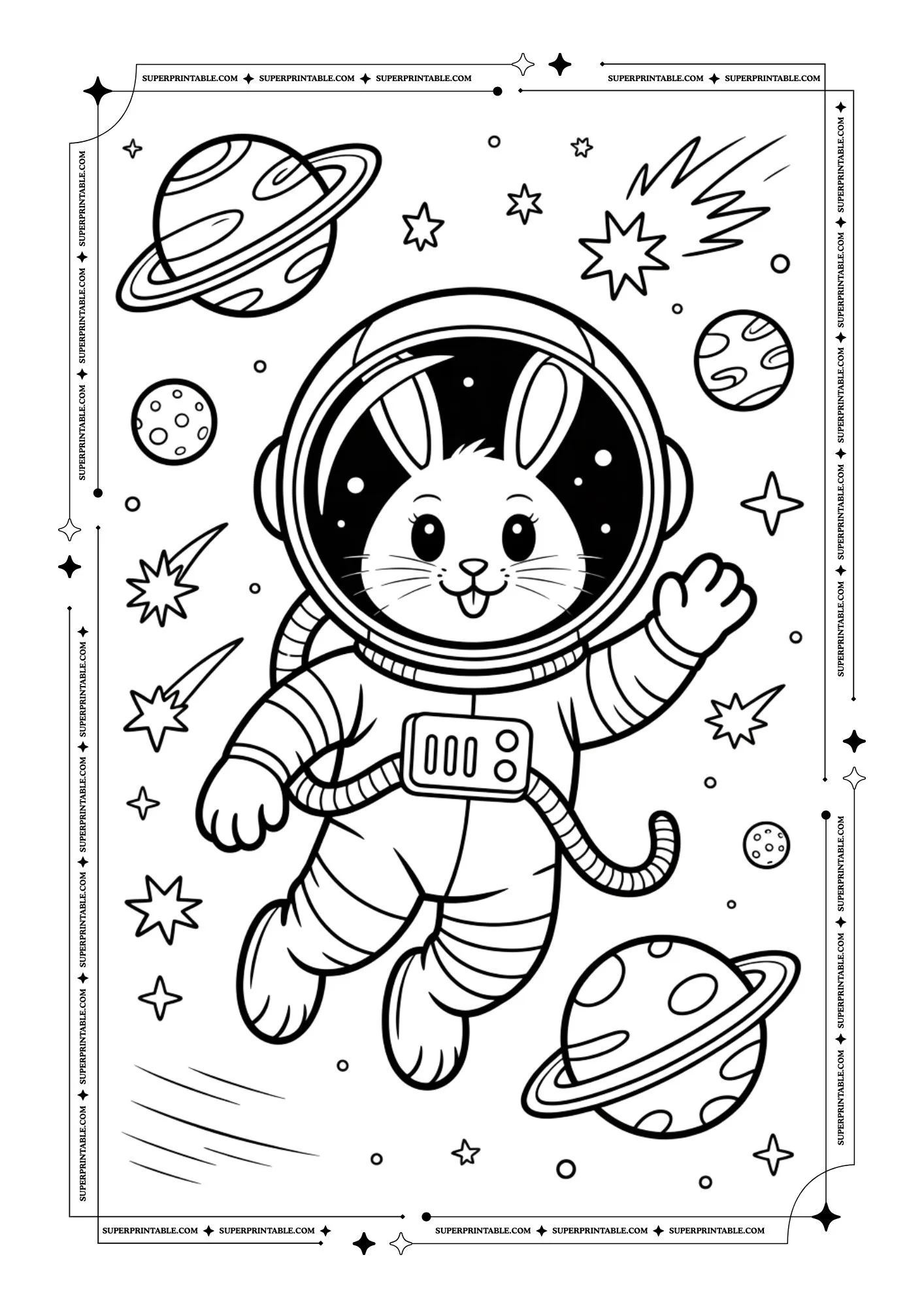 Bunny Coloring Pages For Kids & Adults 10