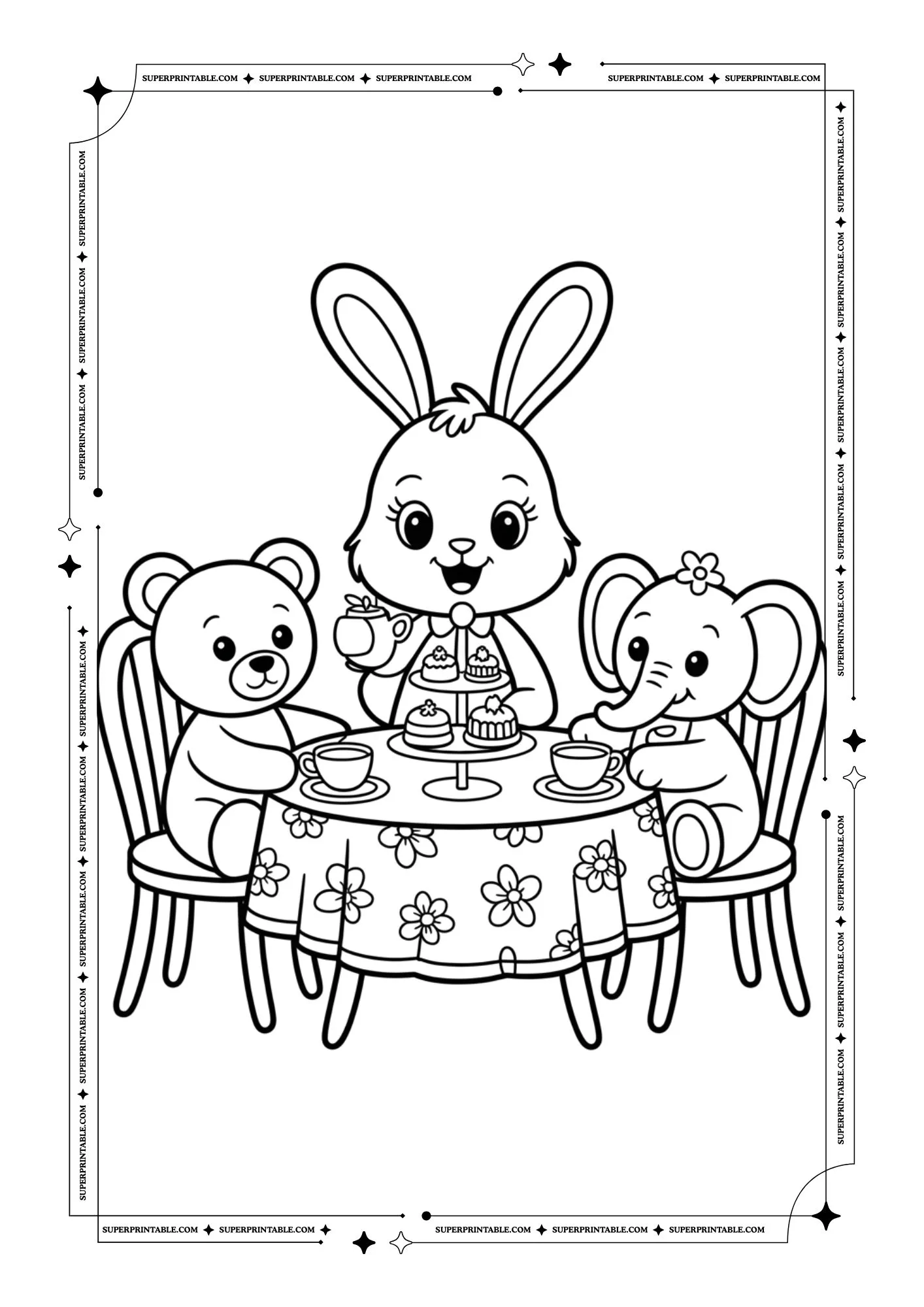 Bunny Coloring Pages For Kids & Adults 11