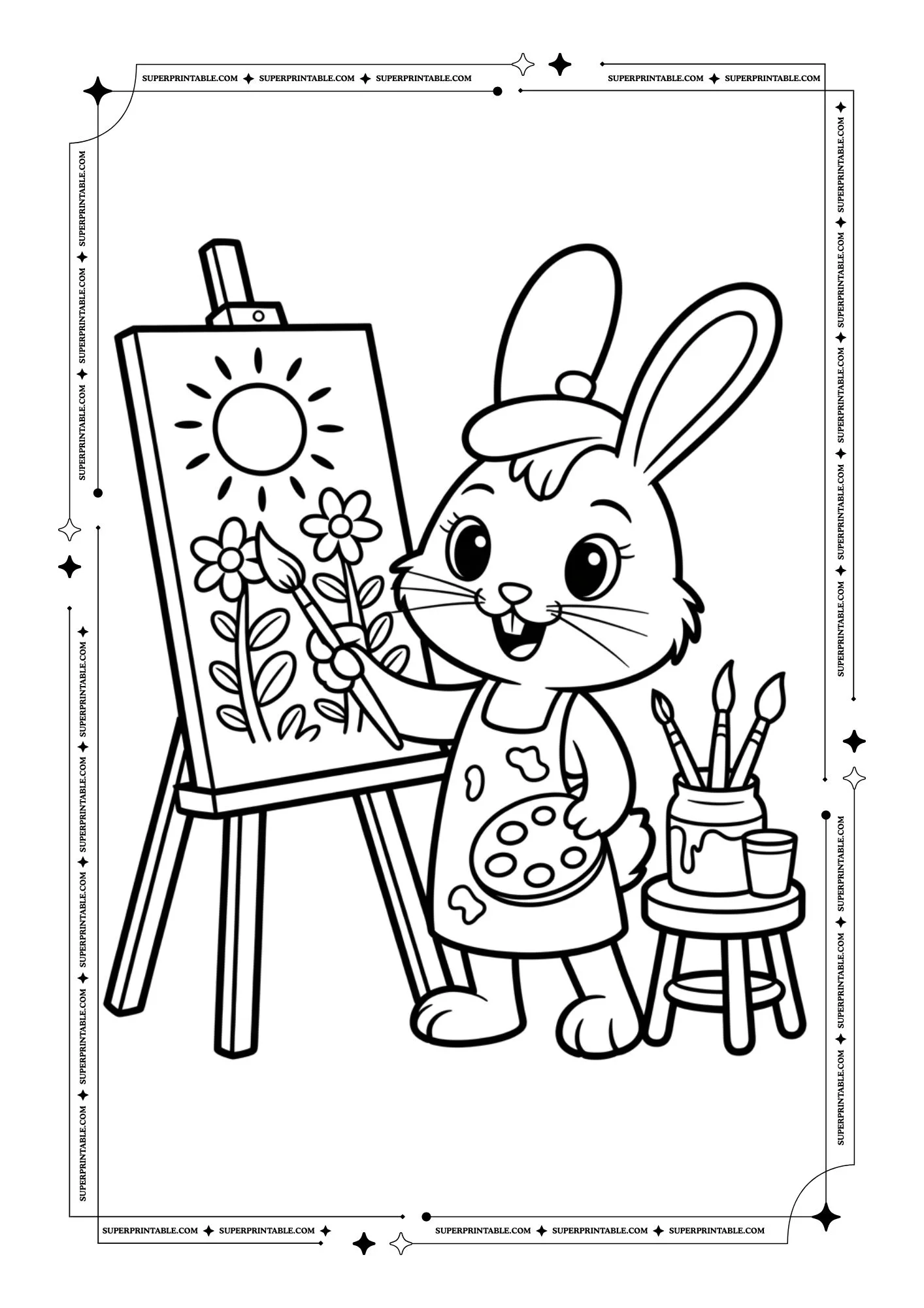 Bunny Coloring Pages For Kids & Adults 12