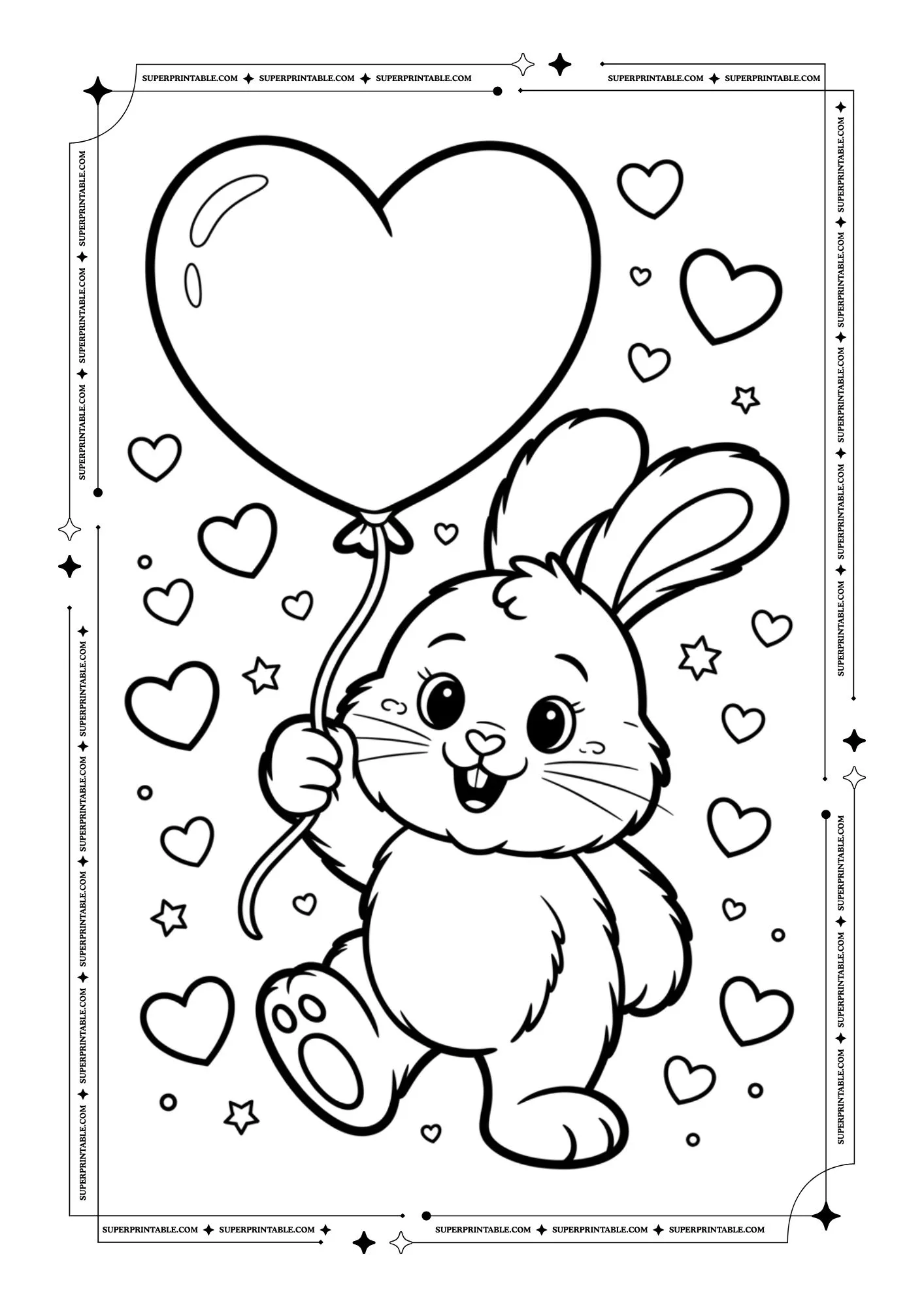 Bunny Coloring Pages For Kids & Adults 14