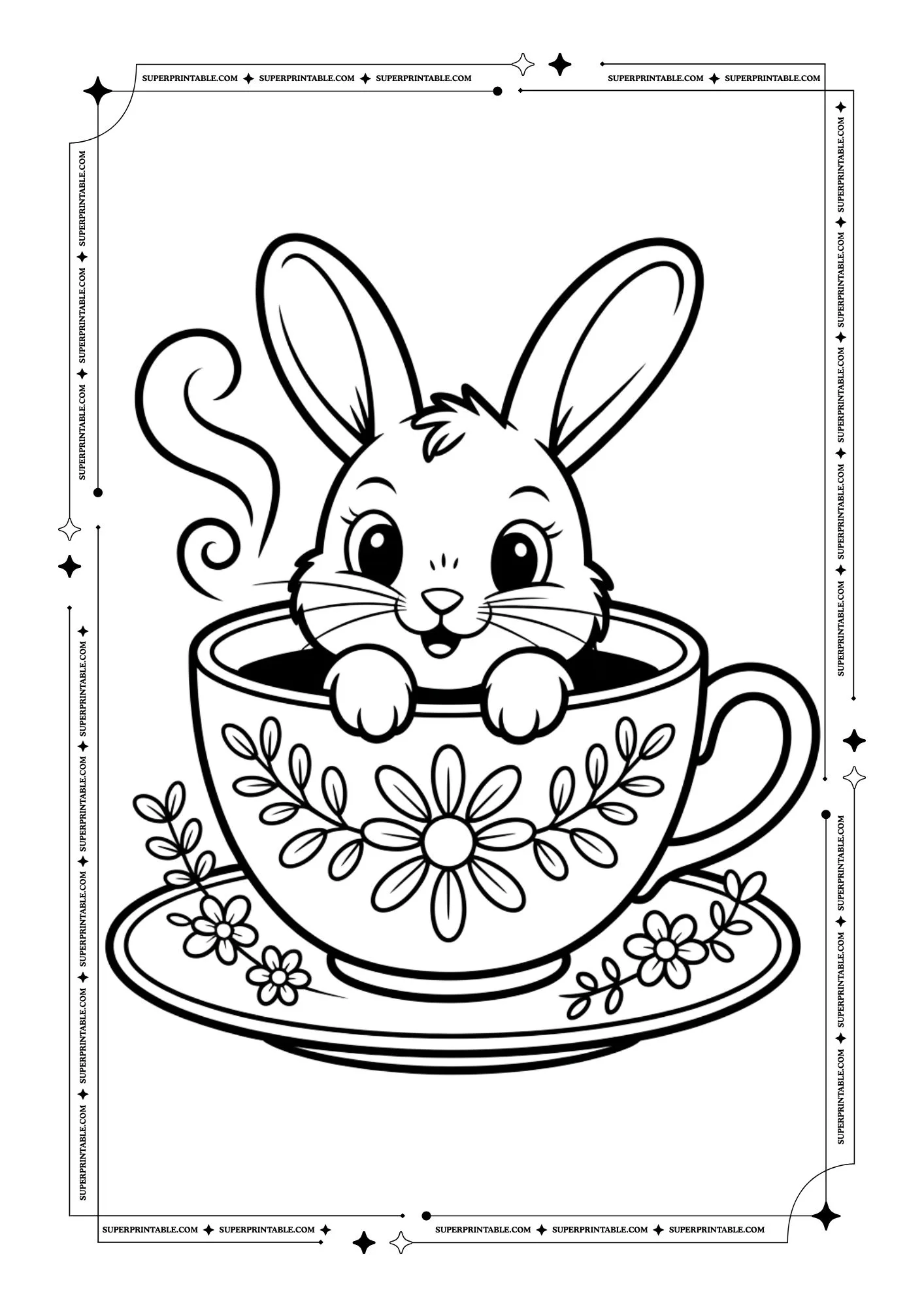 Bunny Coloring Pages For Kids & Adults 15