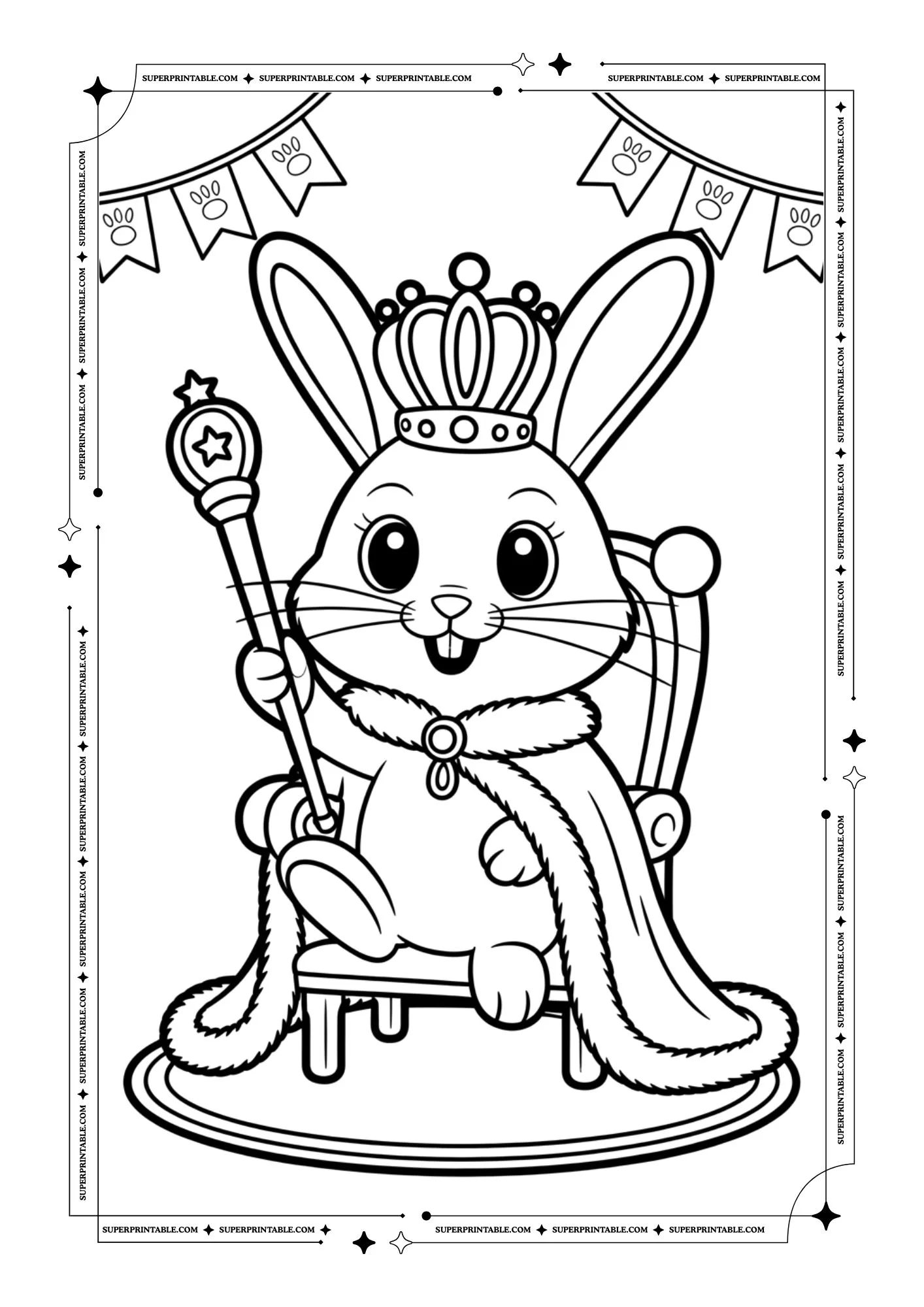 Bunny Coloring Pages For Kids & Adults 2