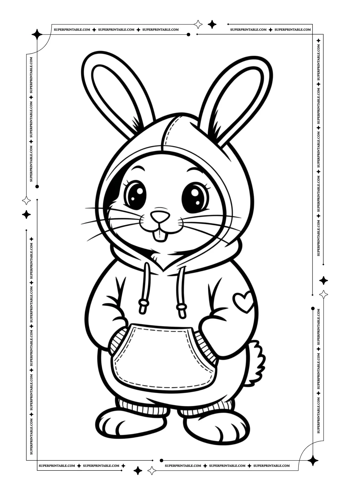 Bunny Coloring Pages For Kids & Adults 3