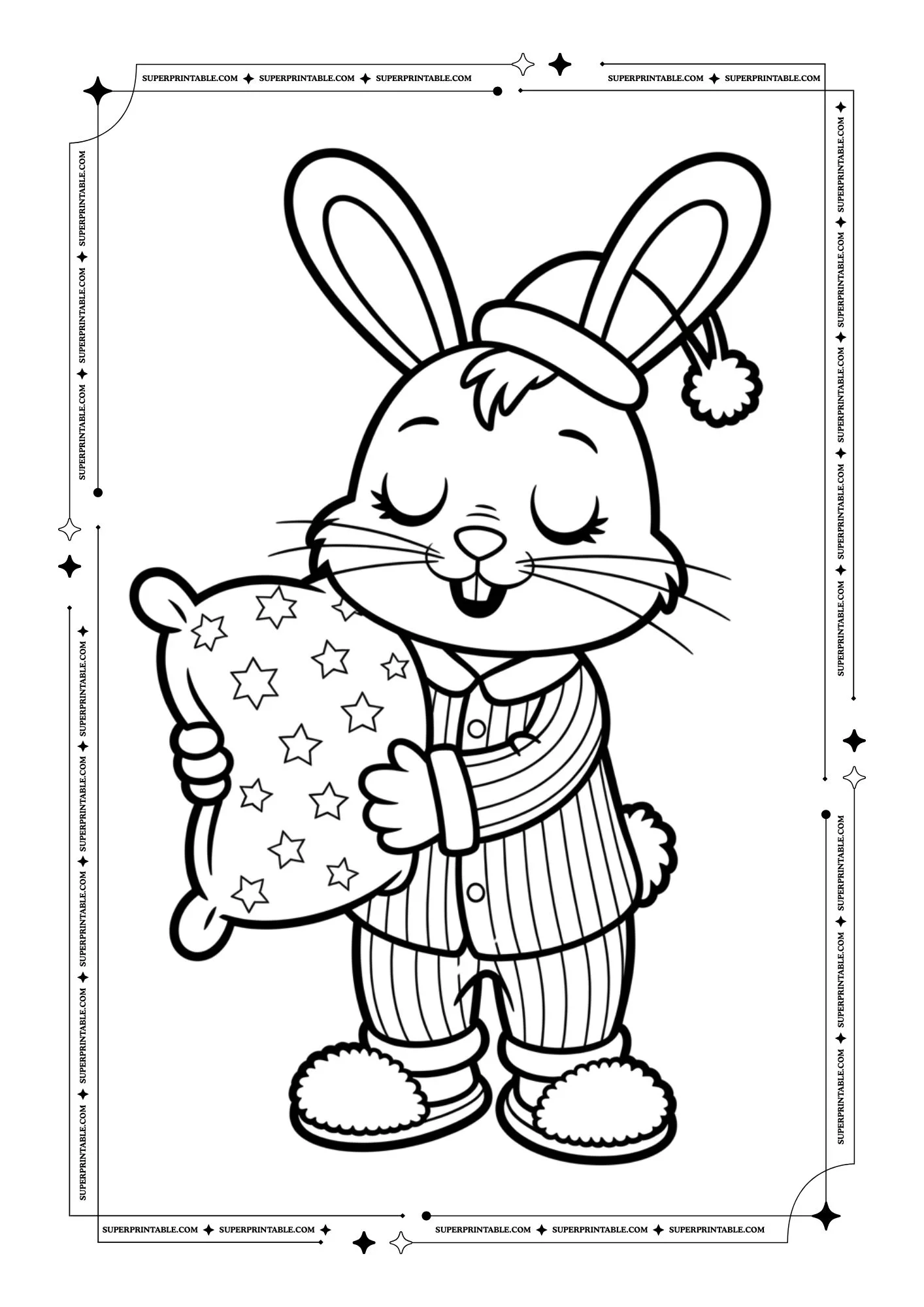 Bunny Coloring Pages For Kids & Adults 4