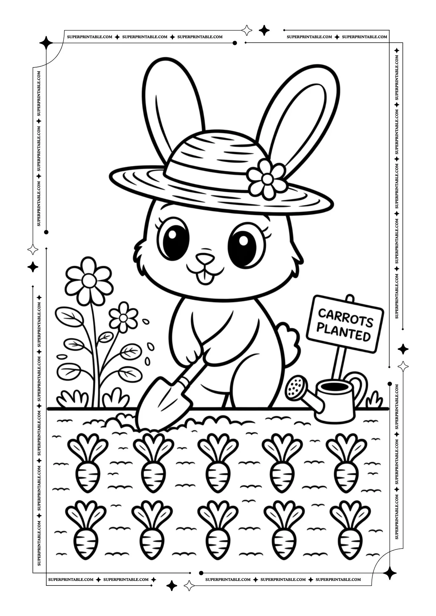 Bunny Coloring Pages For Kids & Adults 5