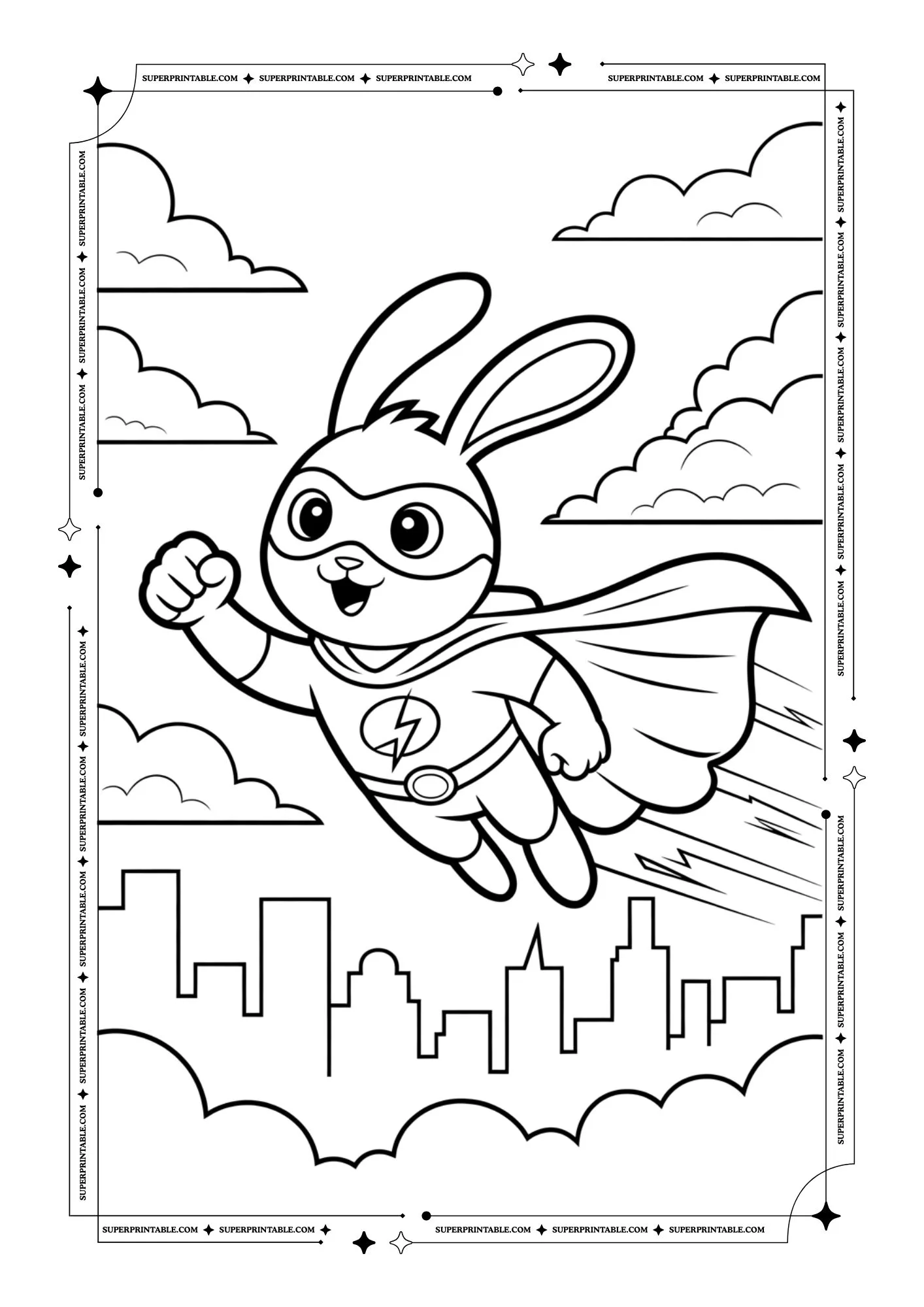 Bunny Coloring Pages For Kids & Adults 7
