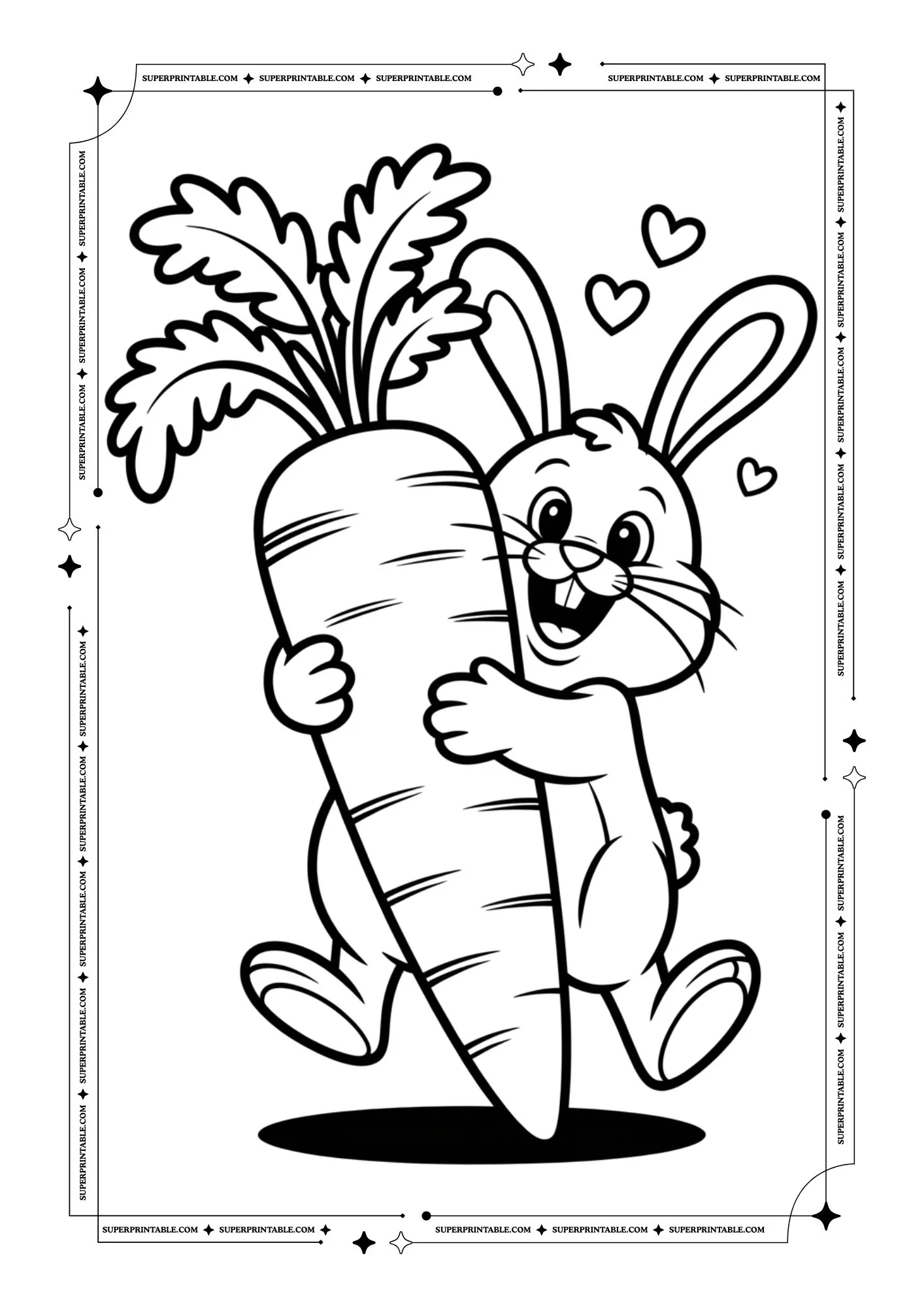 Bunny Coloring Pages For Kids & Adults 8