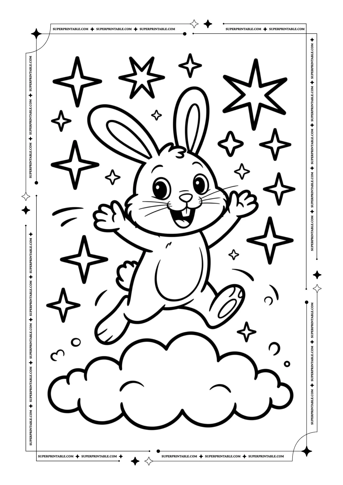 Bunny Coloring Pages For Kids & Adults 9