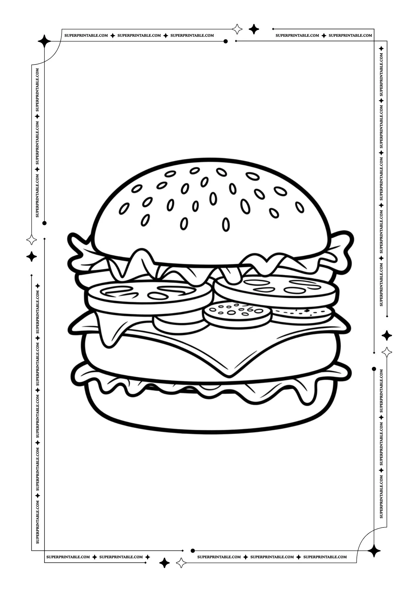 Burger Coloring Pages 10