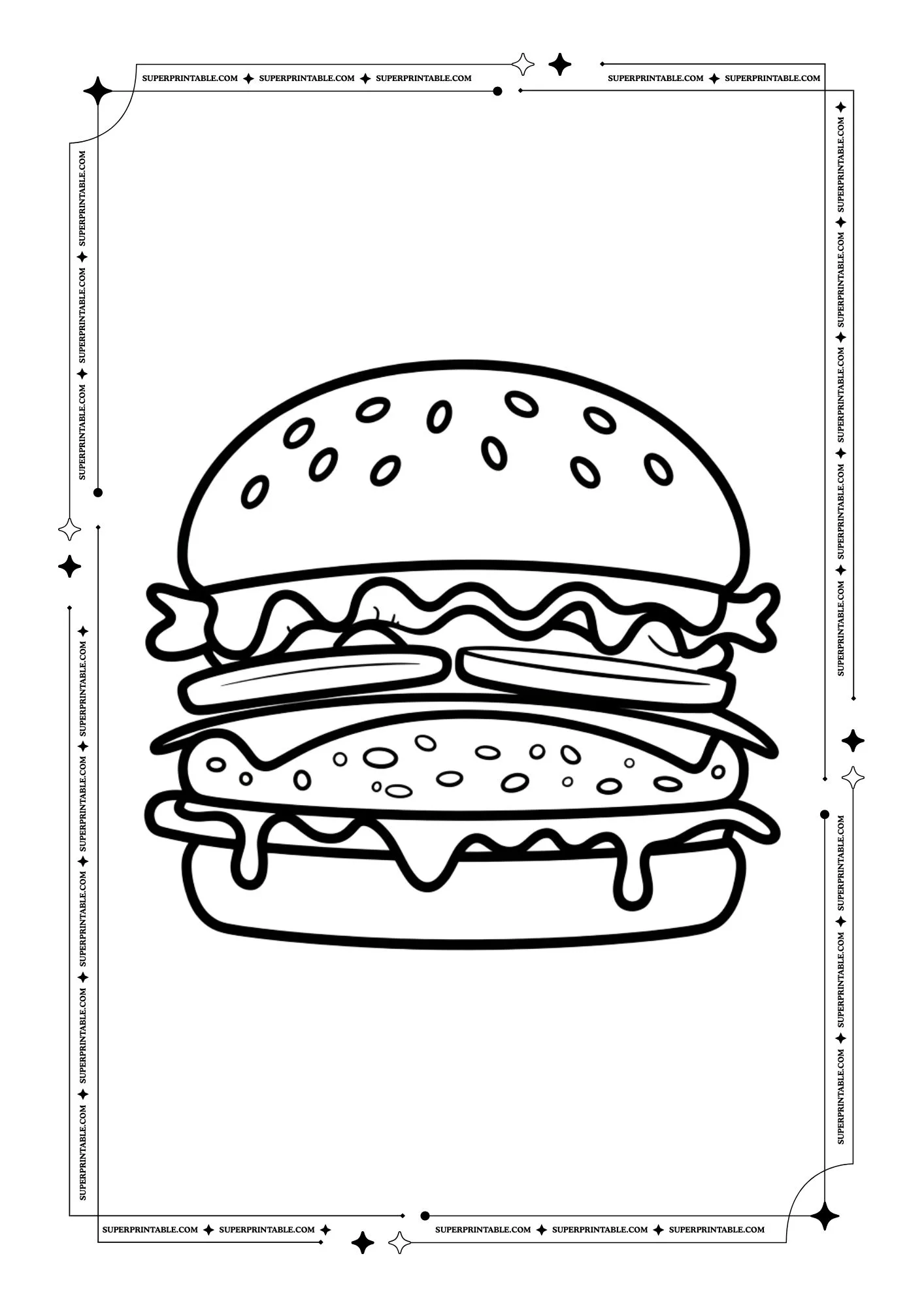 Burger Coloring Pages 02