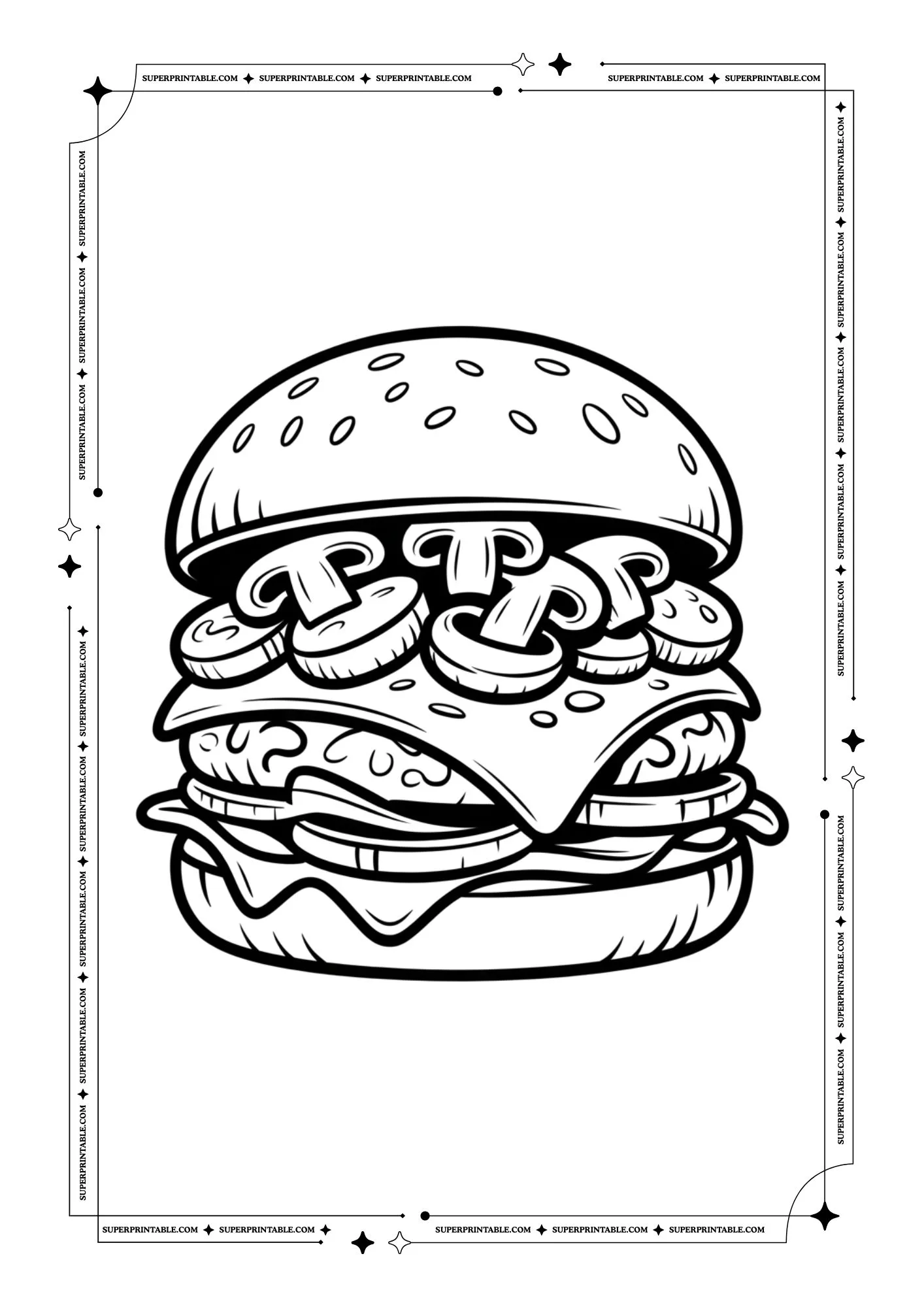 Burger Coloring Pages 03