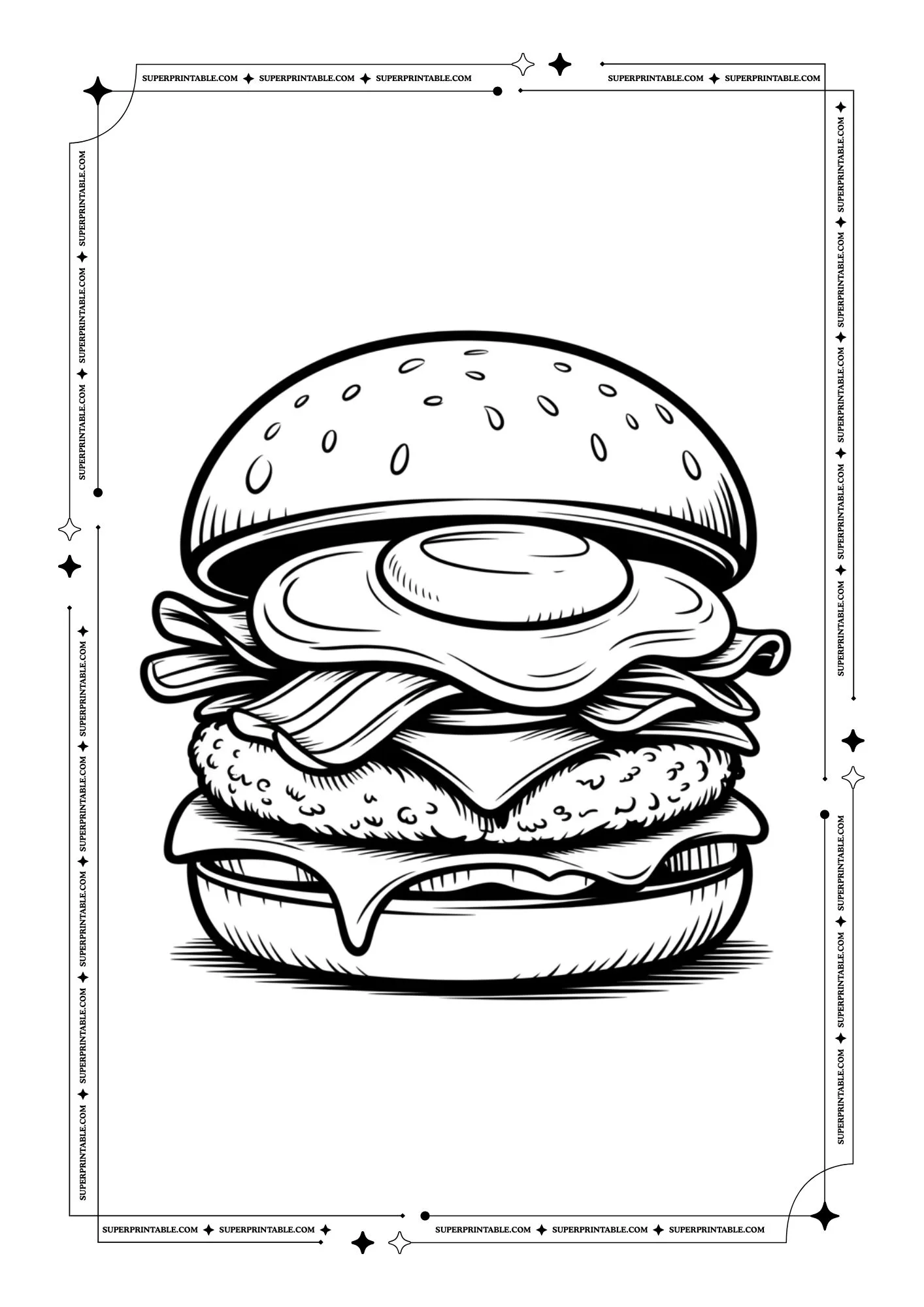 Burger Coloring Pages 04
