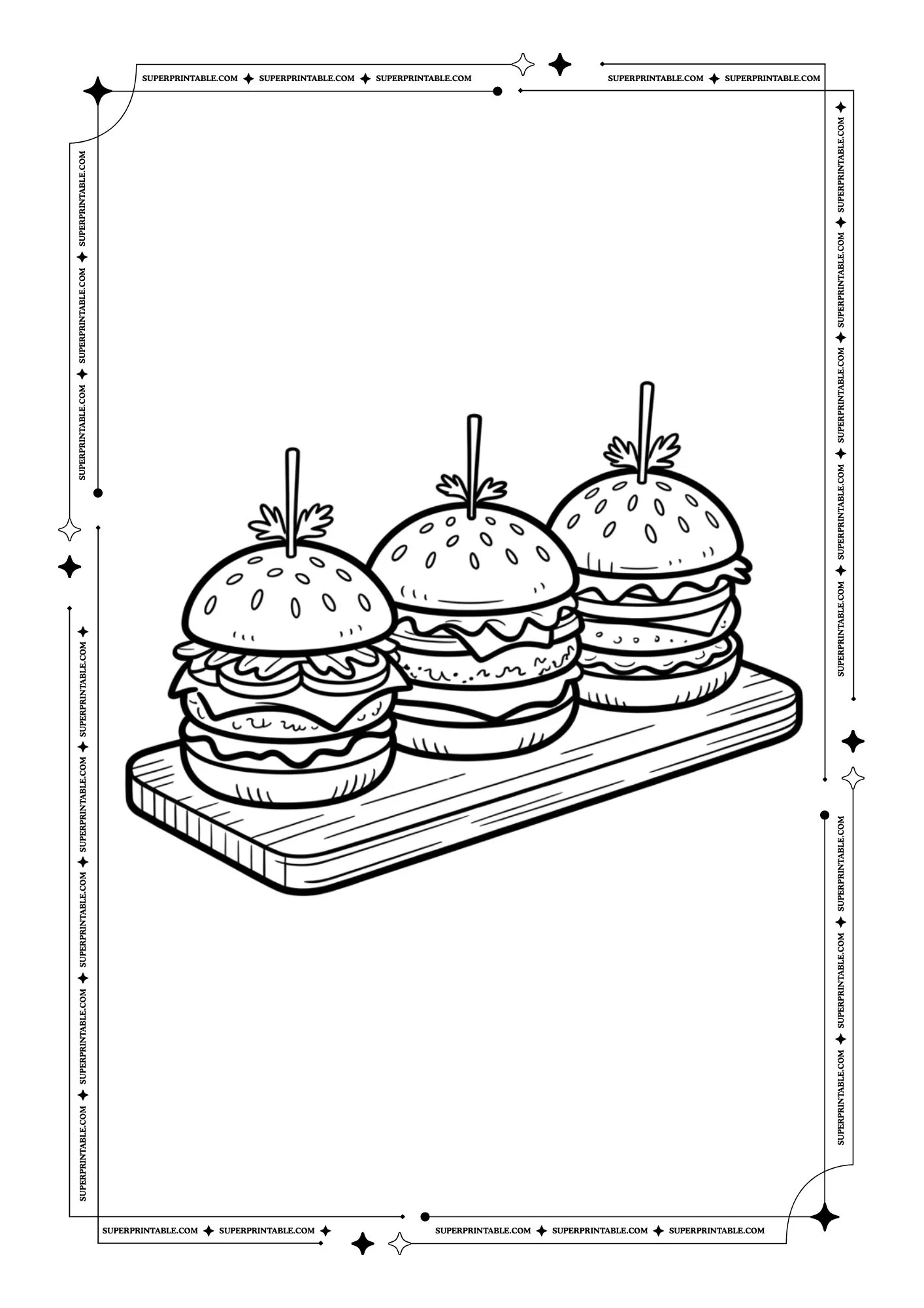 Burger Coloring Pages 05