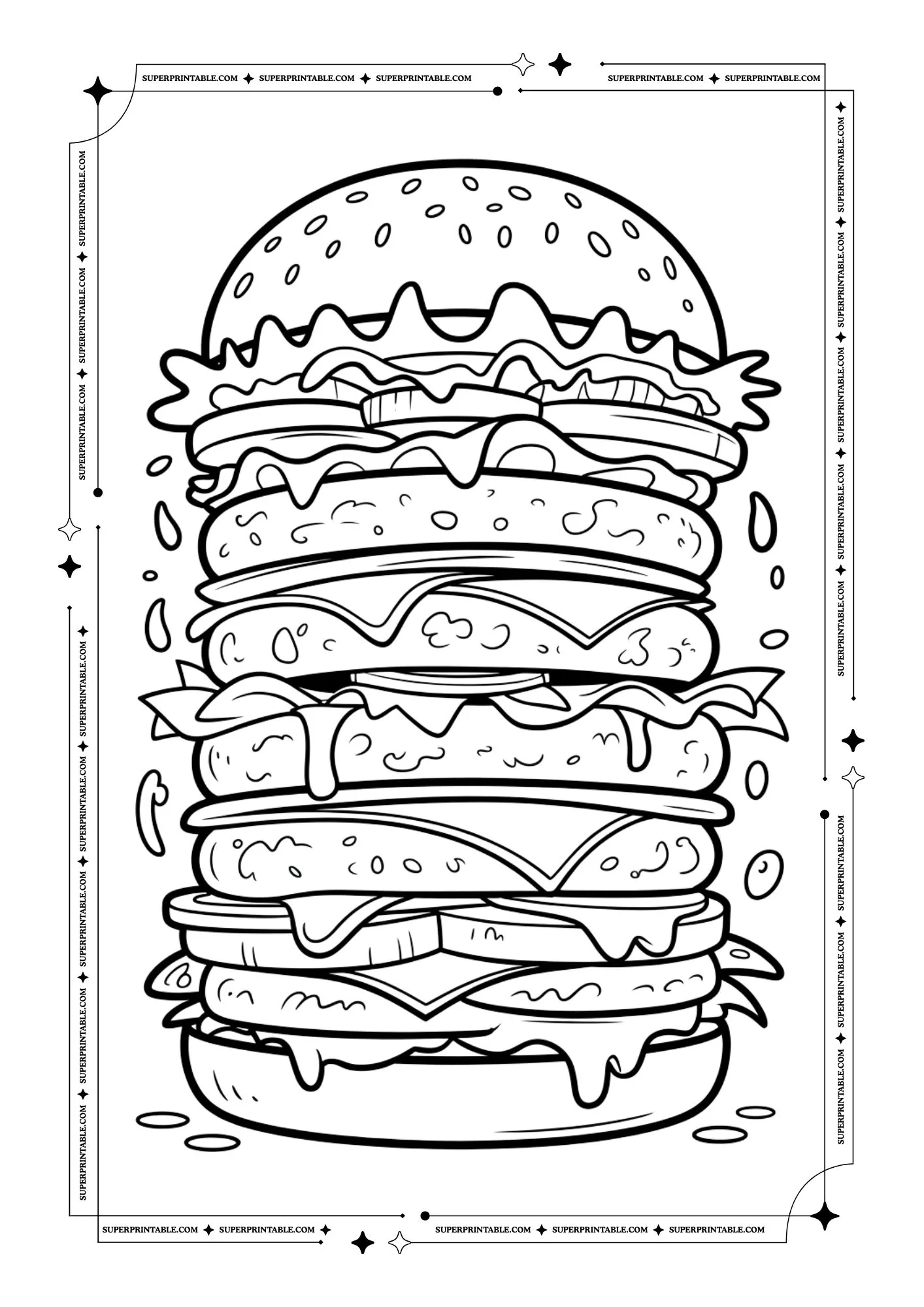 Burger Coloring Pages 06