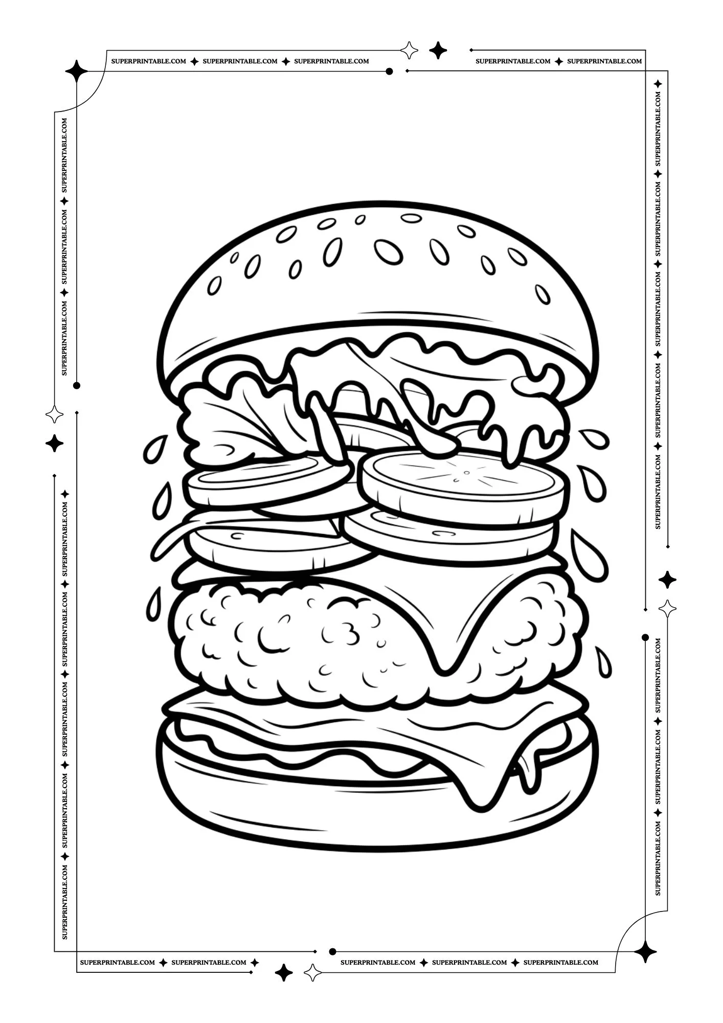 Burger Coloring Pages 07