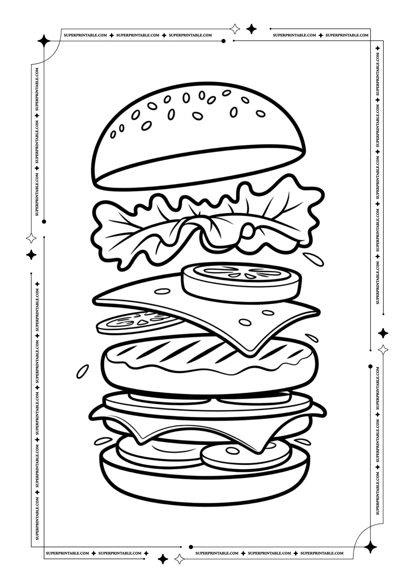 Burger Coloring Pages 08