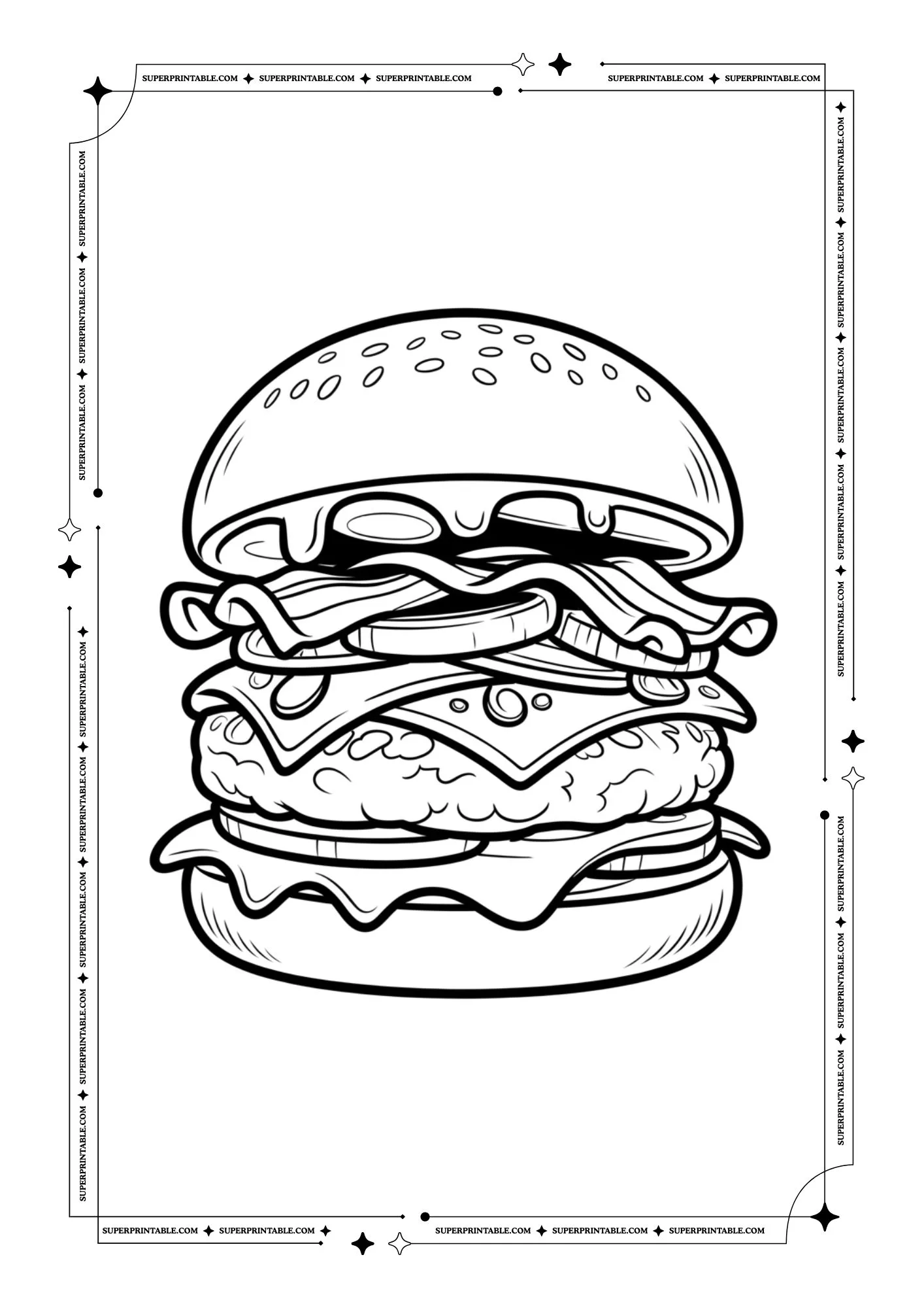 Burger Coloring Pages 09