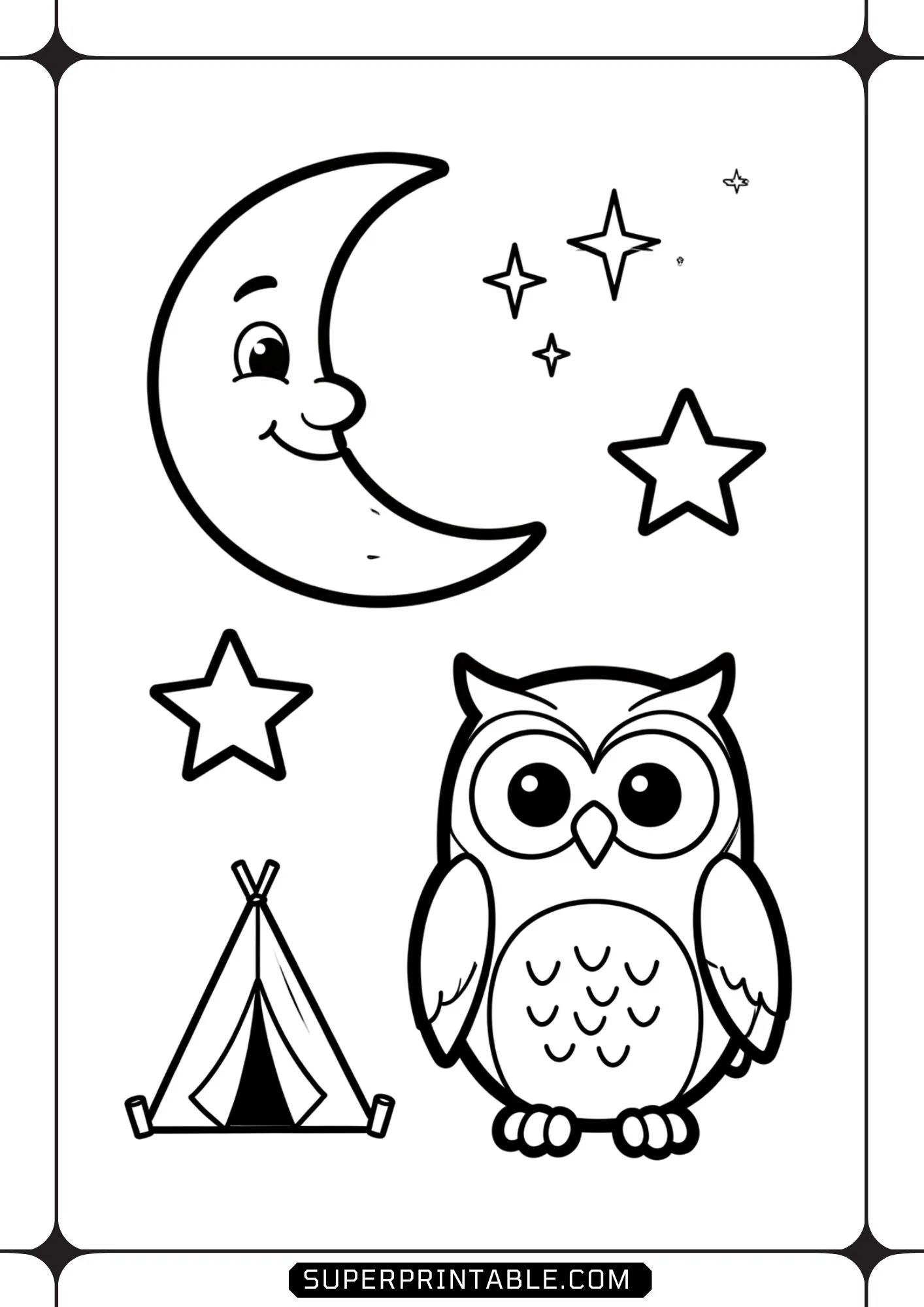 Camping Kids Toddler Coloring Pages 02