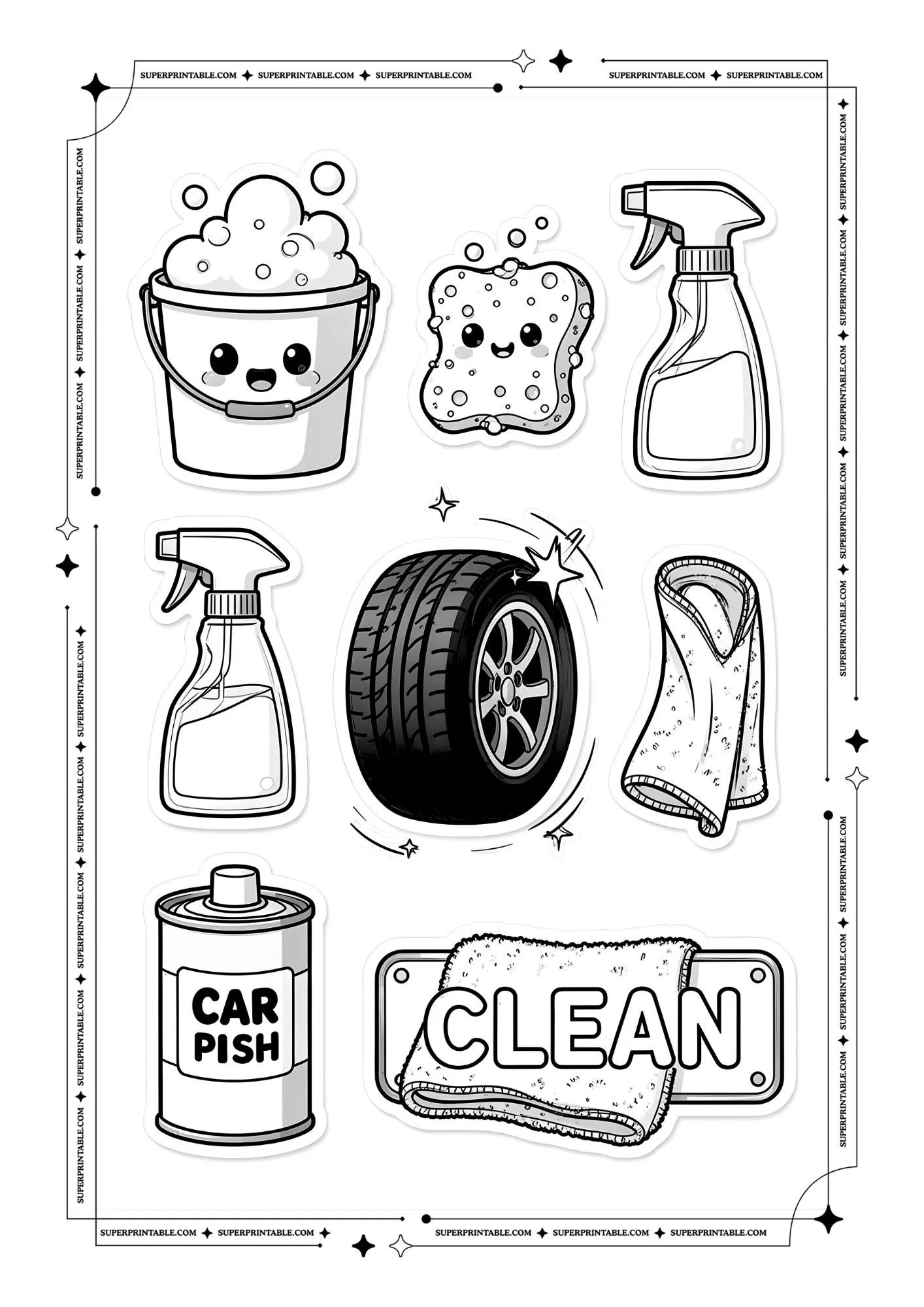 Car Sticker Coloring Pages 3